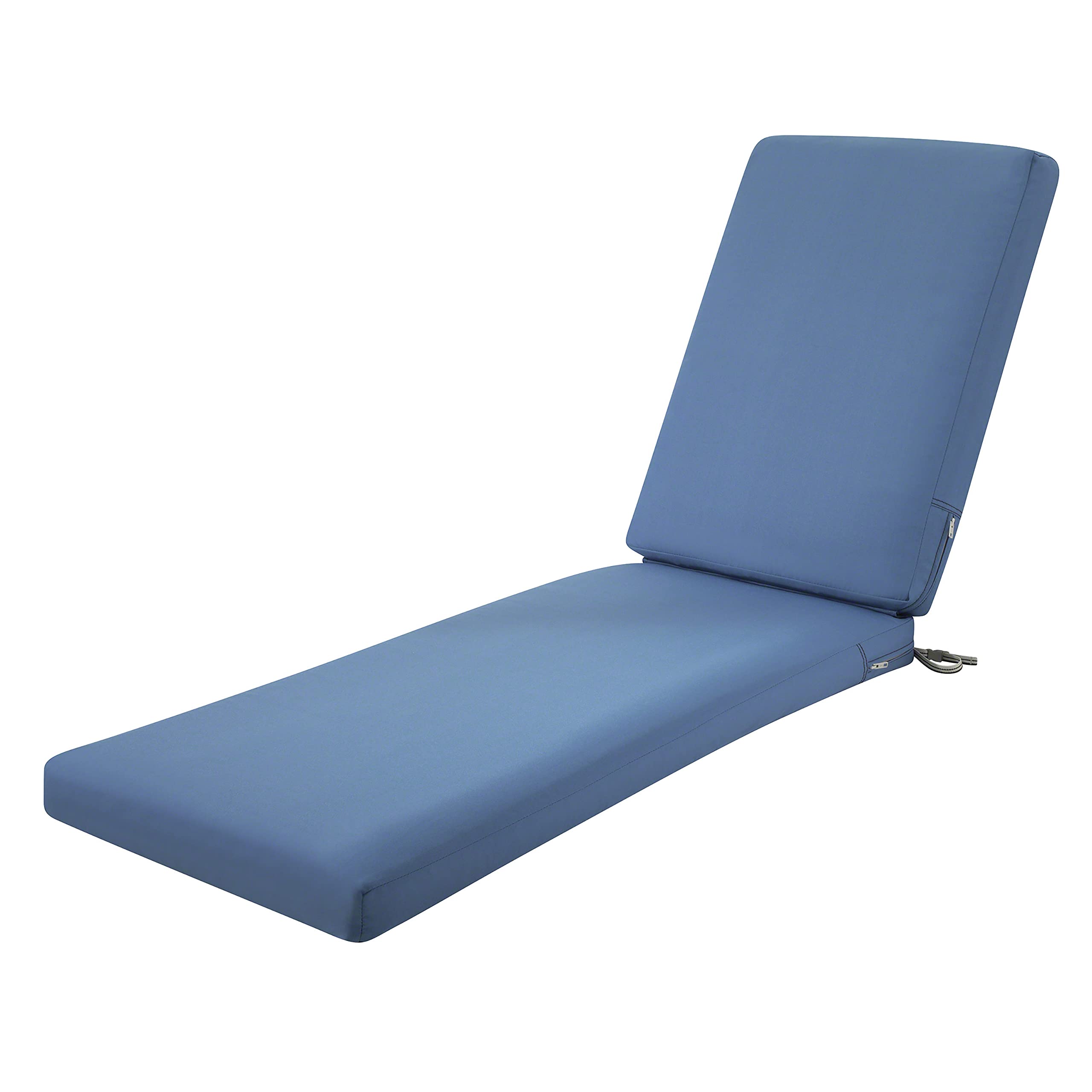 Classic Accessories Ravenna Water-Resistant Outdoor Chaise Lounge Cushion - 80 x 26 x 3 Inches, Empire Blue - Weatherproof Patio Furniture Cushion for Poolside, Deck, and Backyard Relaxation