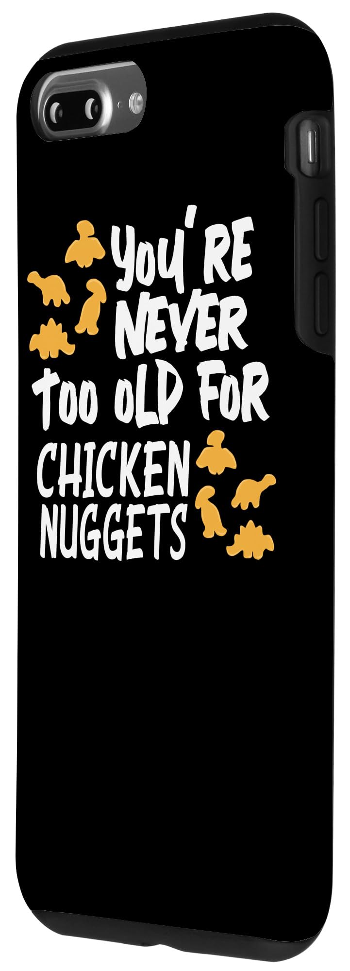 iPhone 7 Plus/8 Plus Case - Funny Dinosaur Chicken Nuggets Design - Perfect Gift for Kids & Men - Durable Protective Phone Cover for School, Work & Daily Use