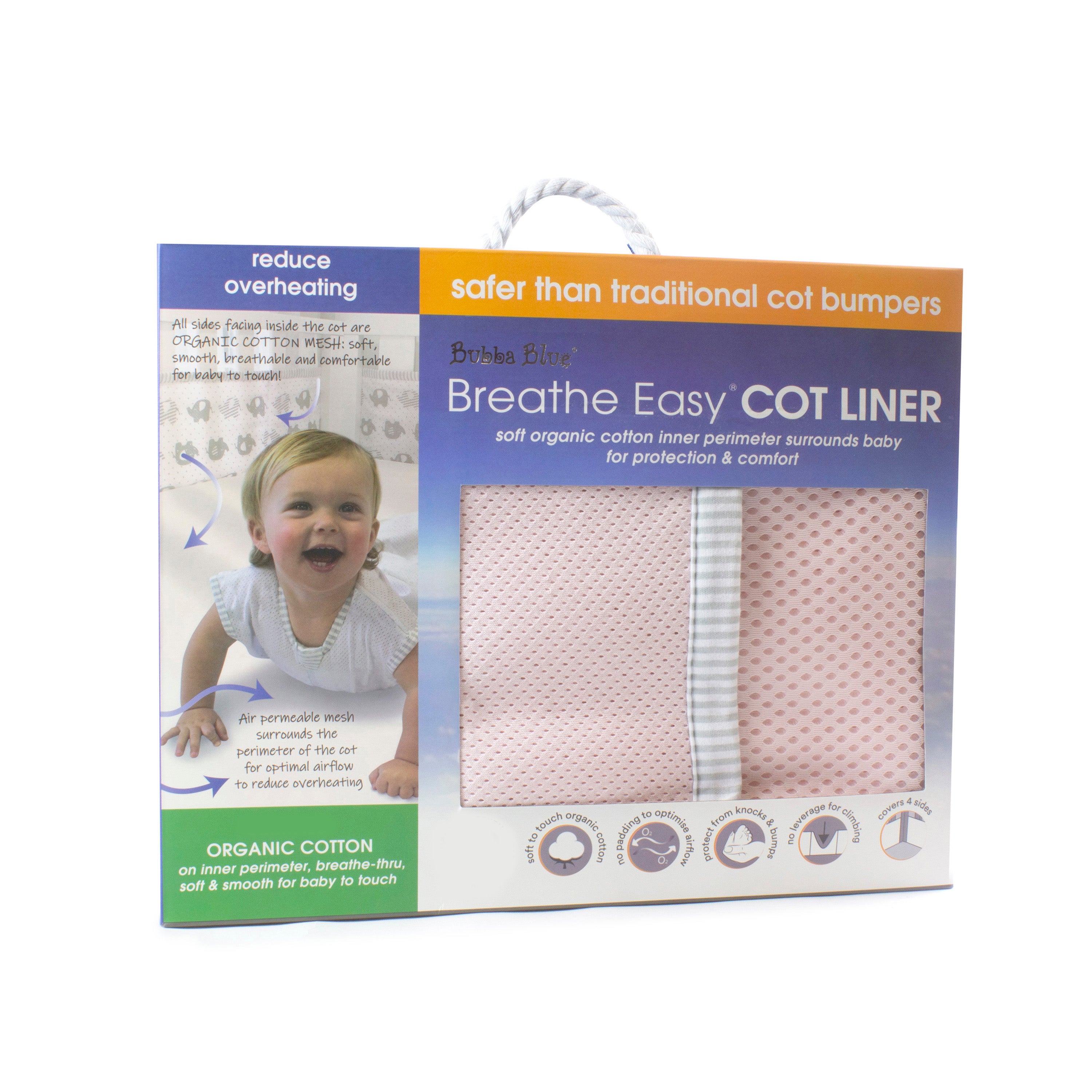 Breathe Easy® Pink Cot Liner - Soft Baby Crib Mattress Cover for Nursery & Daycare - Perfect for Newborns, Toddlers & Travel