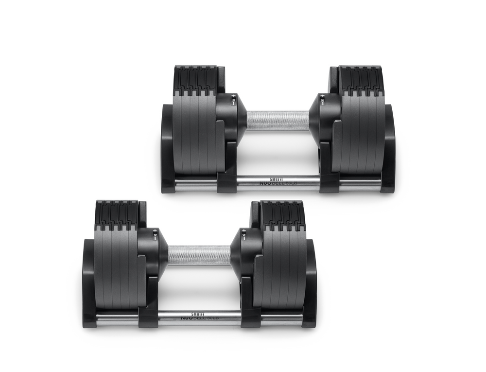 NÜOBELL 50lb Adjustable Dumbbell Set - Premium Home Gym Equipment for Strength Training & Weightlifting - Perfect for Home Workouts, CrossFit, and Fitness Enthusiasts