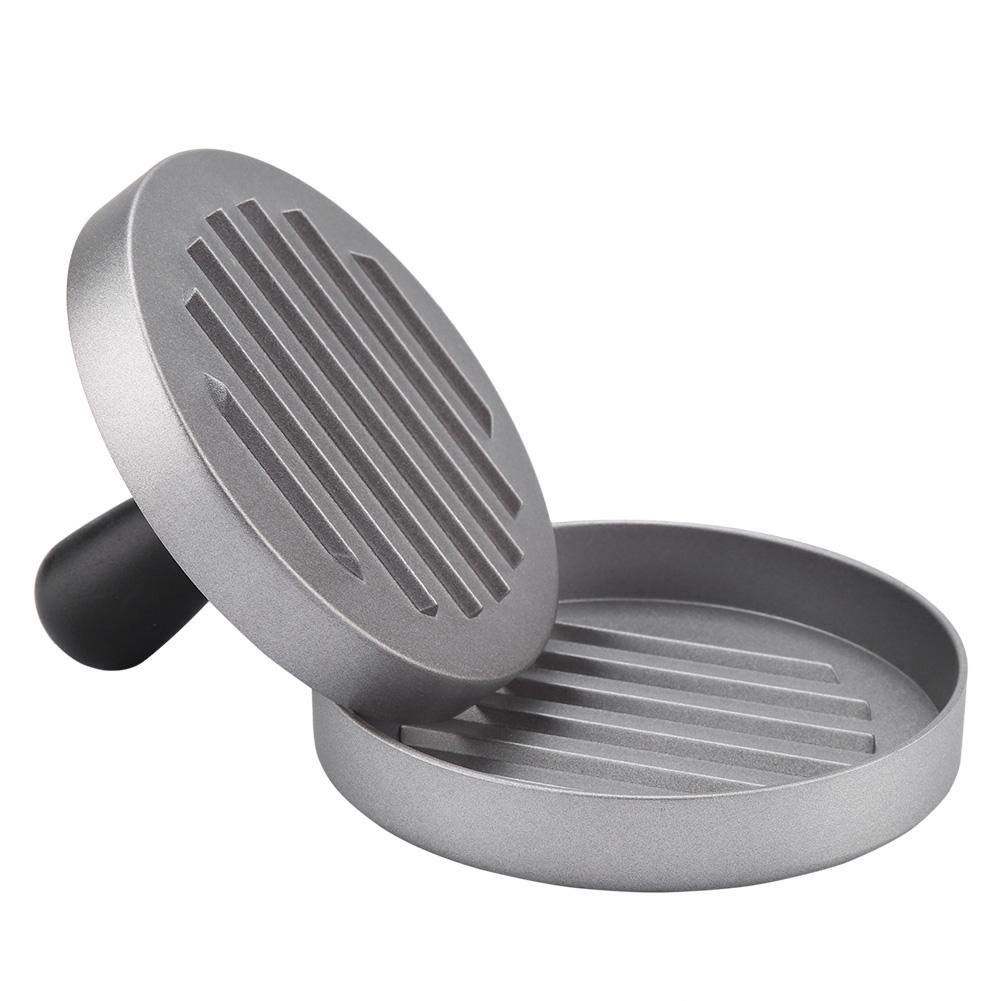 Non-Stick Aluminum Alloy Burger Press Maker - Round Grill Press for Perfect Beef & Hamburger Patties | BBQ, Home Kitchen & Outdoor Cooking Essential | Heavy Duty Meat Press Tool for Grilling & Camping