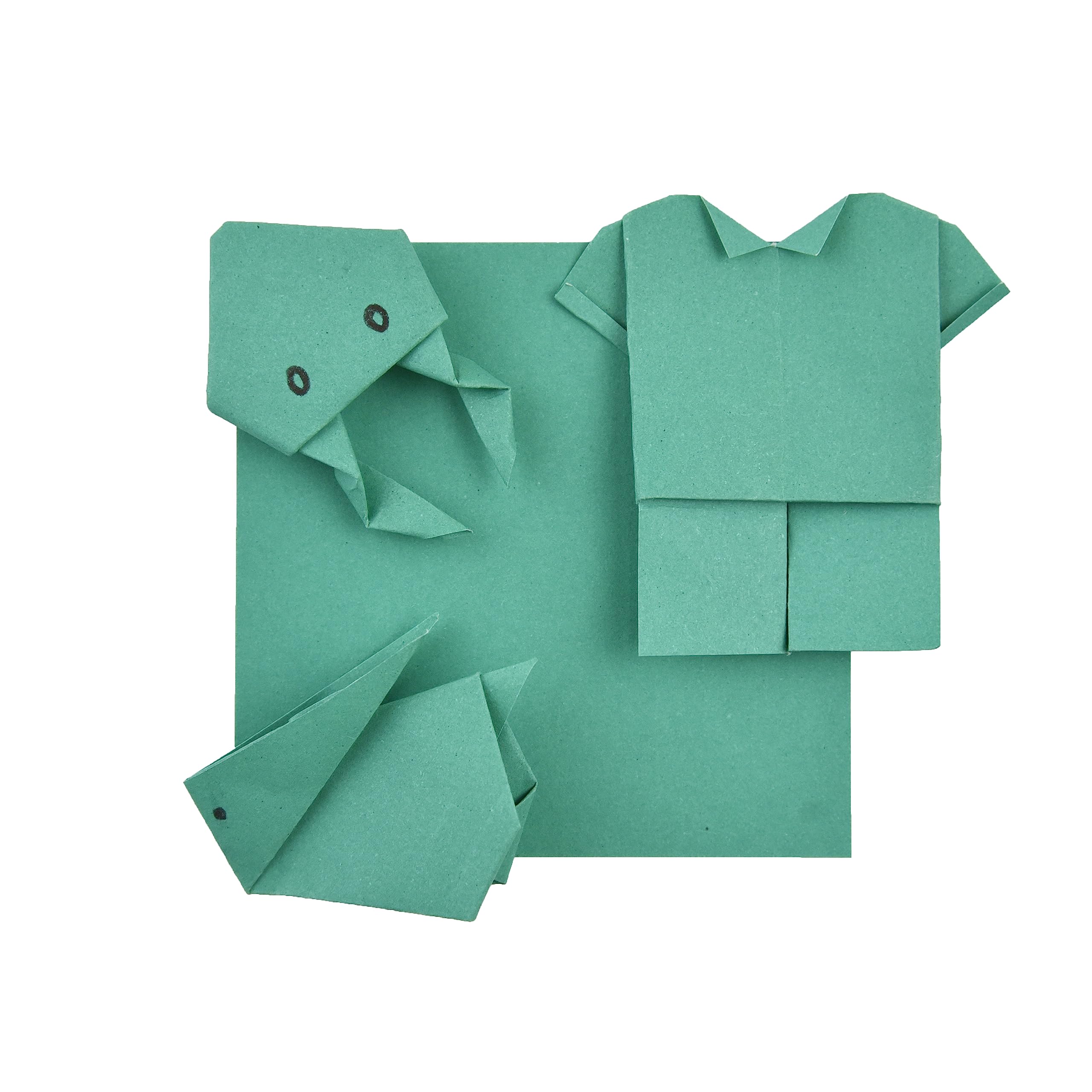 100 Sheets Double-Sided Jade Origami Paper - 3x3 Inch Square Folding Paper for Origami Cranes, DIY Crafts, Scrapbooking & Gift Wrapping - Premium Quality Easy Fold Paper (S21 Jade)