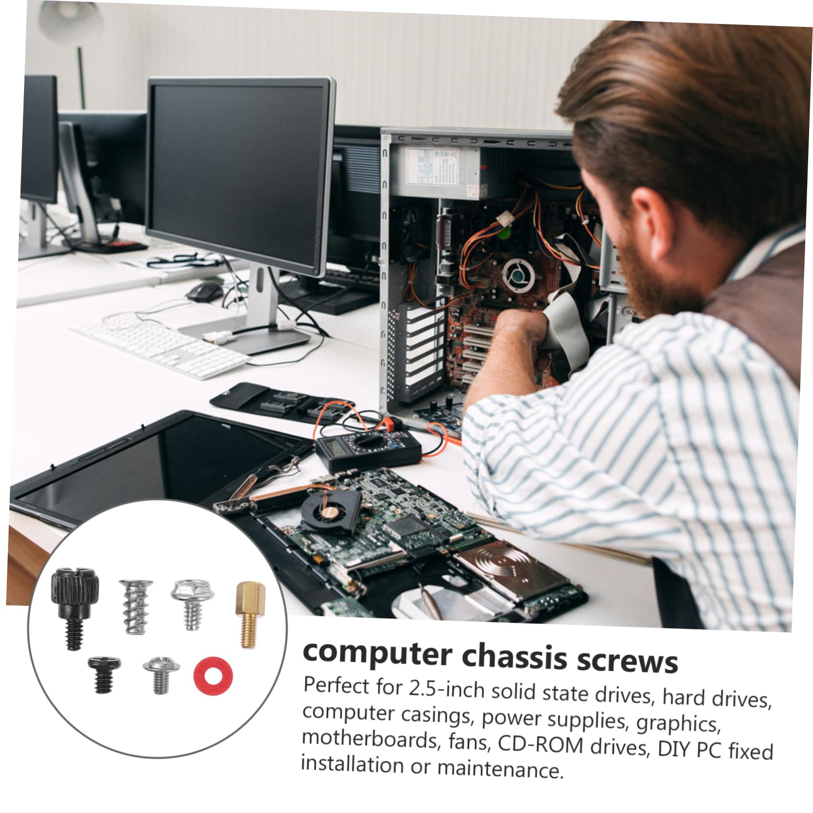 MUSISALY 1 Set Countersunk Head Screws - Computer Case Assembly Screws for PC Chassis Fixing & Hardware Installation - Perfect for DIY Computer Builds, Laptop Repairs, and Server Rack Mounting