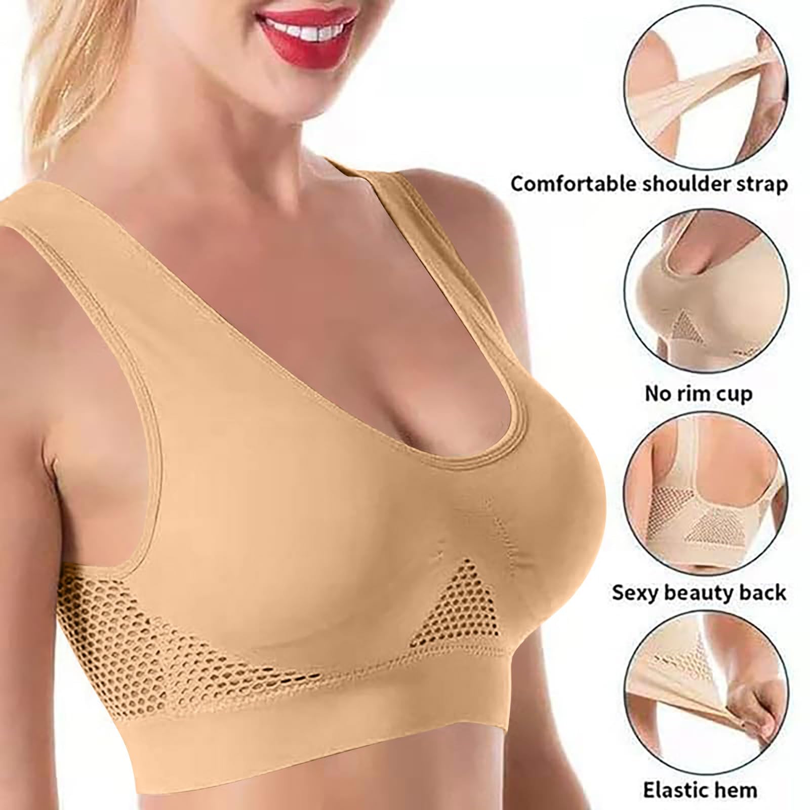 Trendy High Support Women's Sports Bras - Comfortable Push-Up Yoga & Seamless Running Bras for Jogging, Workouts & Active Lifestyles