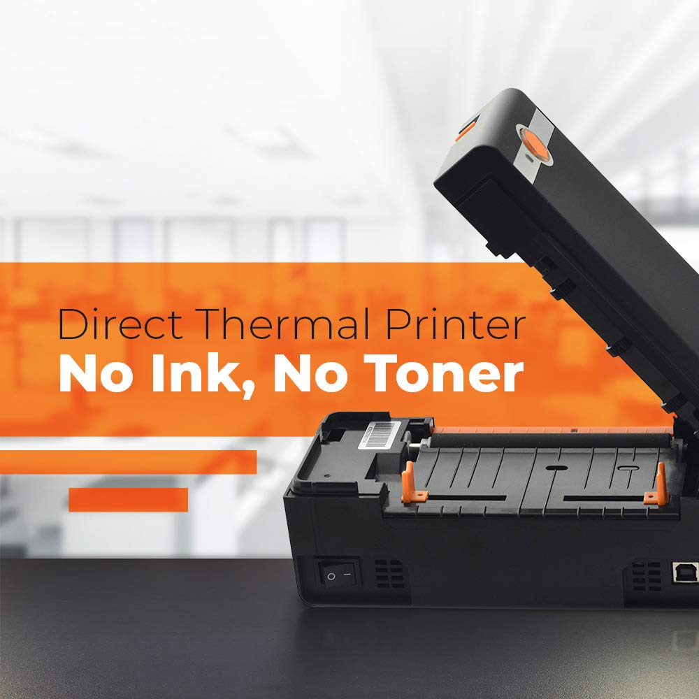 High Speed 4x6 Thermal Label Printer - Wireless Bluetooth Shipping Label Maker for Ecommerce, No Ink Needed - Compatible with Windows, MacOS, Android & iOS - Includes Label Tray - Perfect for Amazon FBA, eBay, Shopify & Small Business Shipping Labels