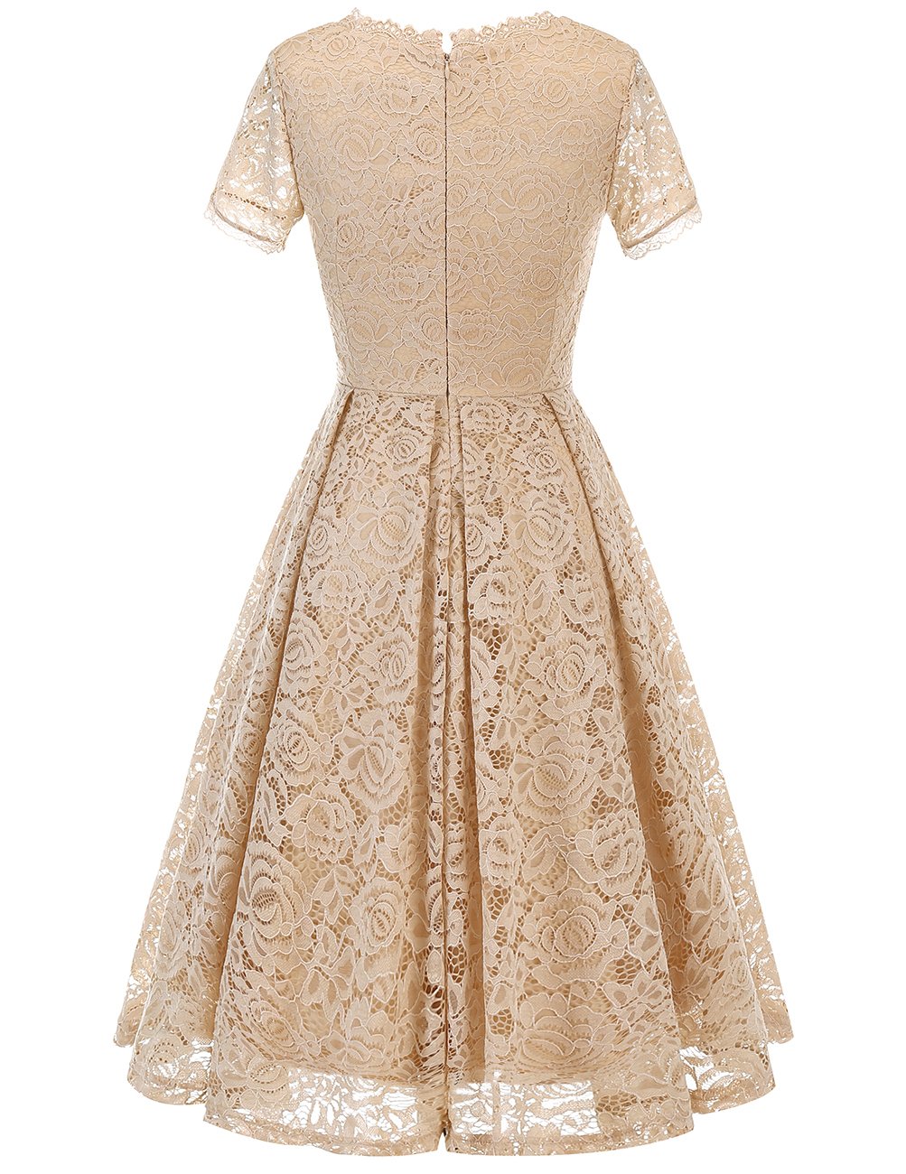 DRESSTELLS Elegant Lace Cocktail Dress | Tea Length Prom Party Dress for Women & Teens | Formal Bridesmaid & Wedding Guest Dress | Perfect for Evening Parties, Dinners & Special Occasions