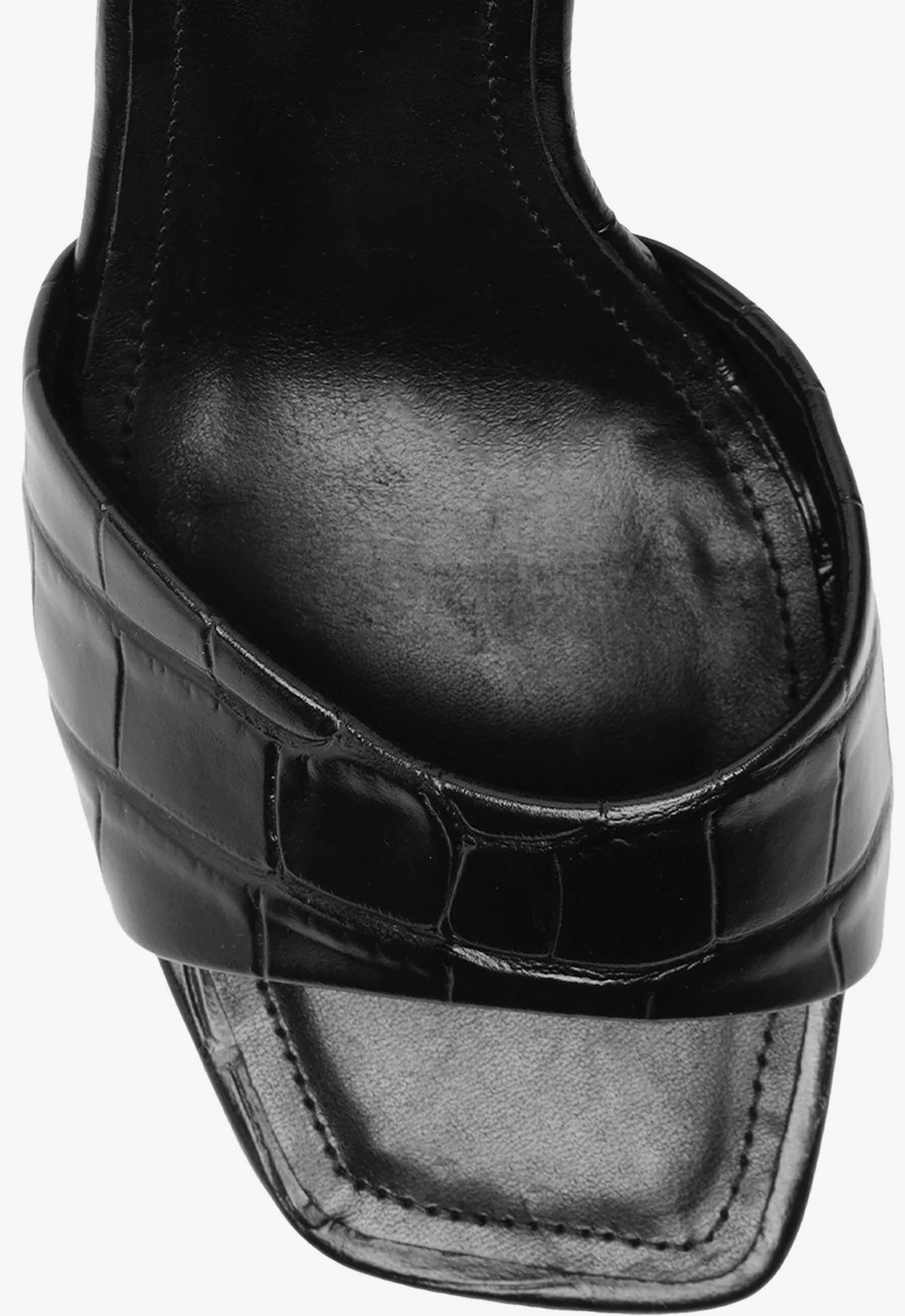 Posseni Women's Crocodile Embossed Leather Sandals with 2.4 Inch Mid Heel - Stylish & Comfortable for Summer Outings, Parties, and Office Wear