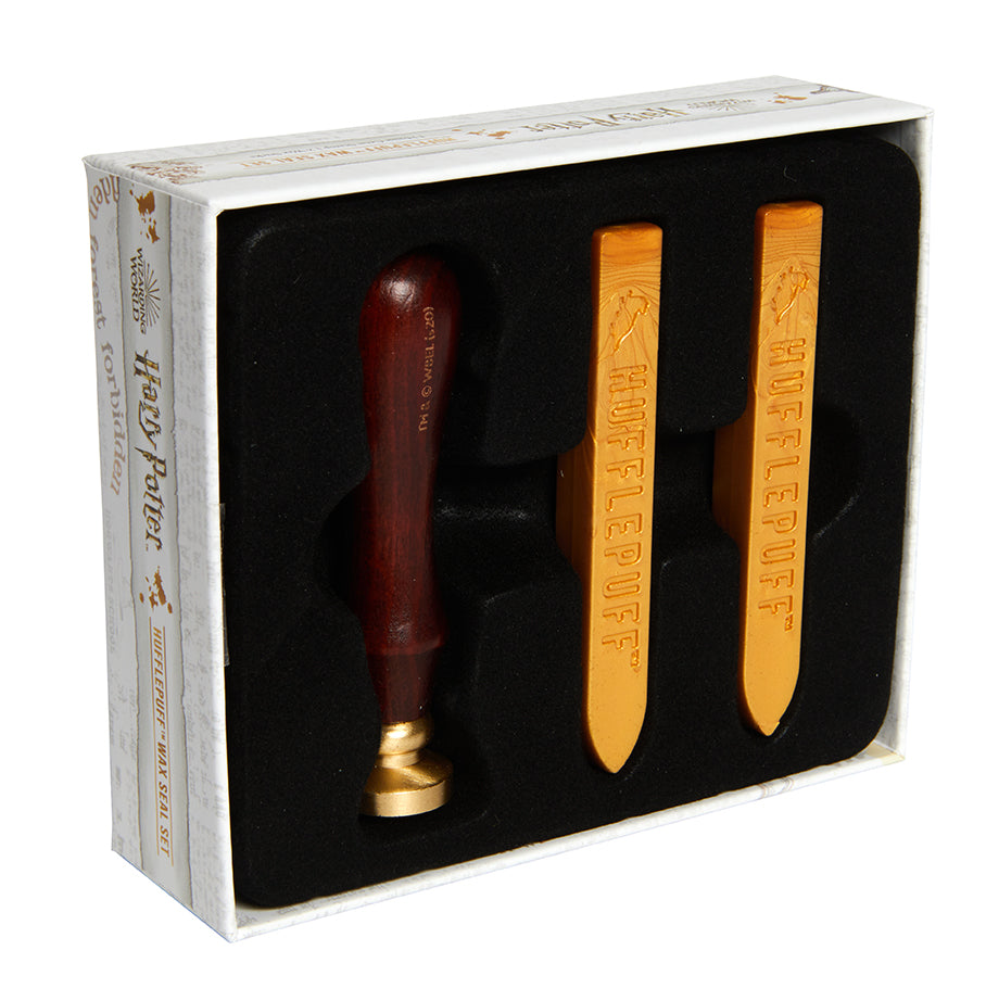 Harry Potter Hufflepuff Wax Seal Stamp Kit - Official Hogwarts Collectible for Letters, Invitations, and DIY Crafts