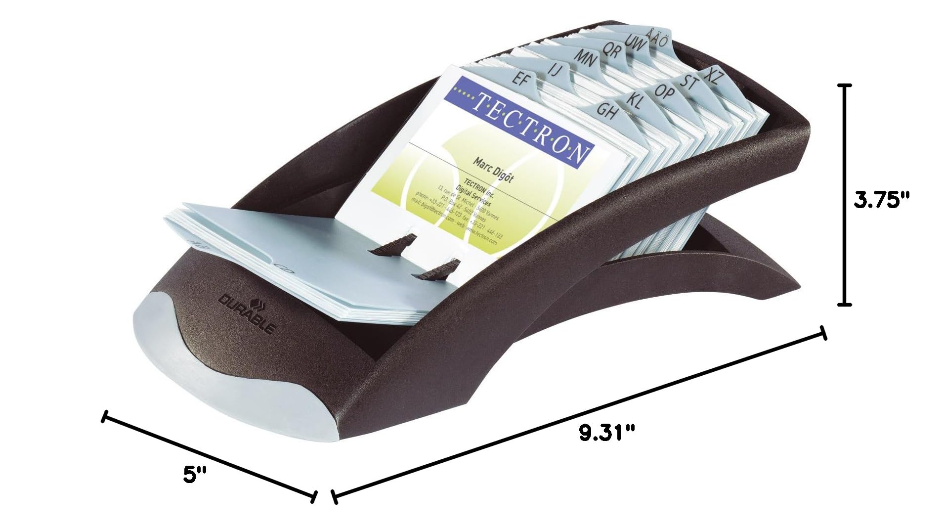 VISIFIX Black Desk Business Card Holder - Organize & Store Business Cards Efficiently for Office, Home, or Professional Use
