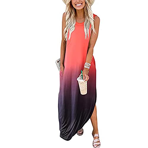 Kansopa Women's Tie-Dye Floral Maxi Dress - Casual Loose Sleeve Summer Dress for Beach, Vacation & Outdoor Activities | Boho Chic Style