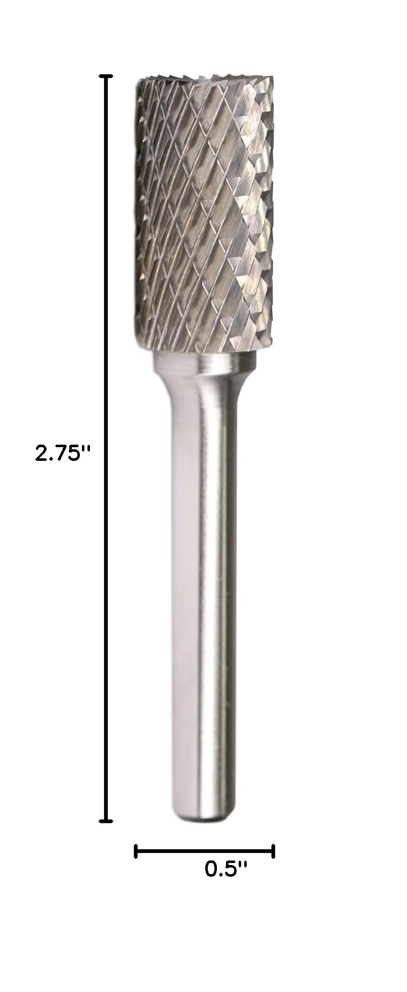 SB-5 Tungsten Carbide Rotary Burr File - Cylinder Shape Double Cut, 1/4