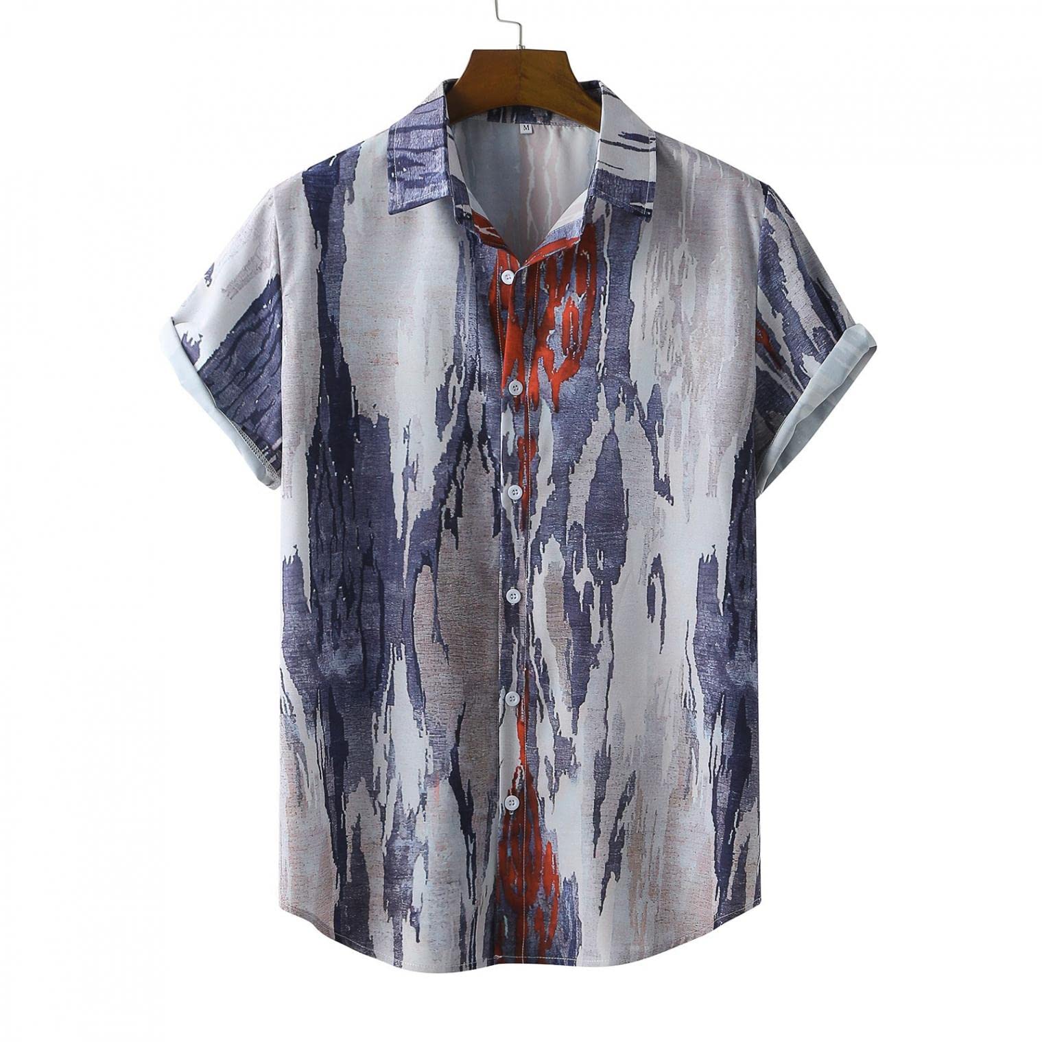 Men's Short Sleeve Linen Dress Shirts - Button Down Casual Cotton Shirt with Spread Collar | Summer Business Casual & Vacation Wear