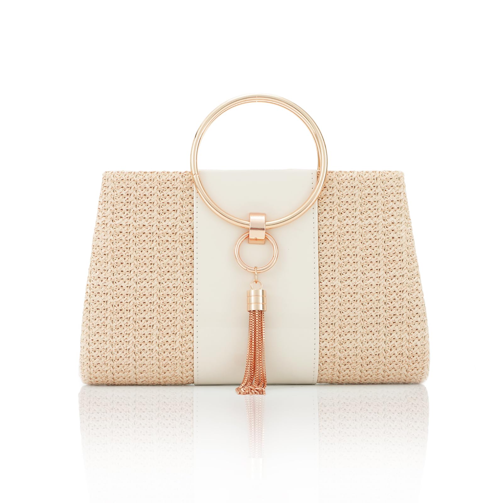 Lanpet Women's Straw Clutch Evening Handbag - Elegant Summer Beach Tote Purse with Tassel Design | Perfect for Parties, Weddings & Vacation Accessories