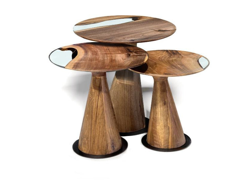 Stylish Resin Nesting Tables - Modern Zigzag Epoxy Coffee Table Set for Living Room, Bedroom & Office Decor - Perfect for Small Spaces & Home Staging