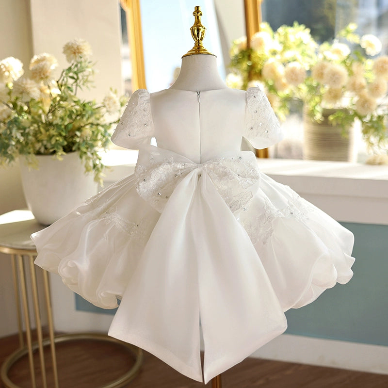 Girls White Birthday Princess Dress - Flower Girl Wedding Gown for Special Occasions | Perfect for Birthday Parties, Weddings & Pageants