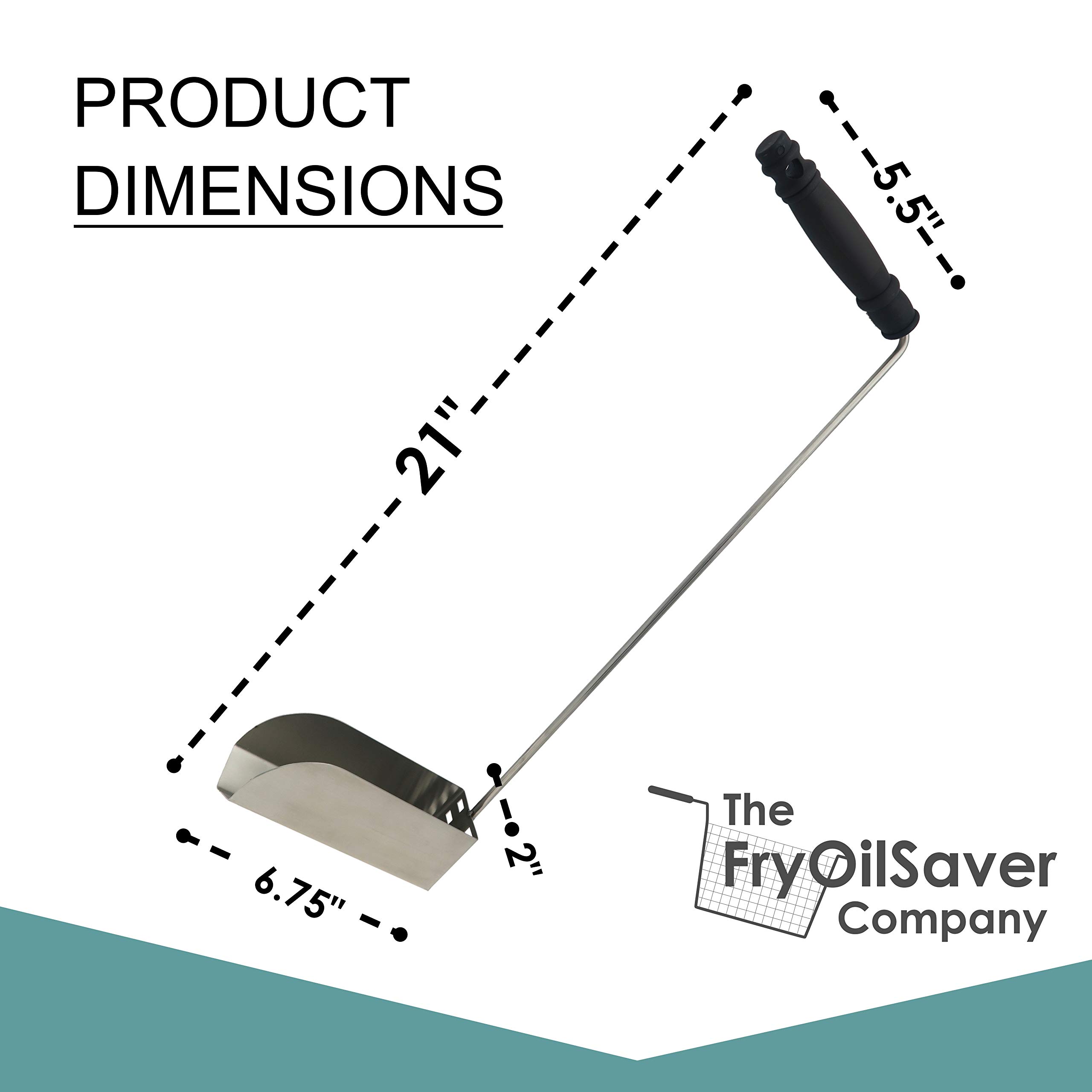 V-Shaped Deep Fryer Strainer Scoop - Professional Skimmer Spoon for Frying Food, Oil & Crumbs Removal - Ideal for Restaurants, Hotels & Home Kitchens - Perfect for Frying Chicken, Fish, Donuts & More by FryOilSaver Co.