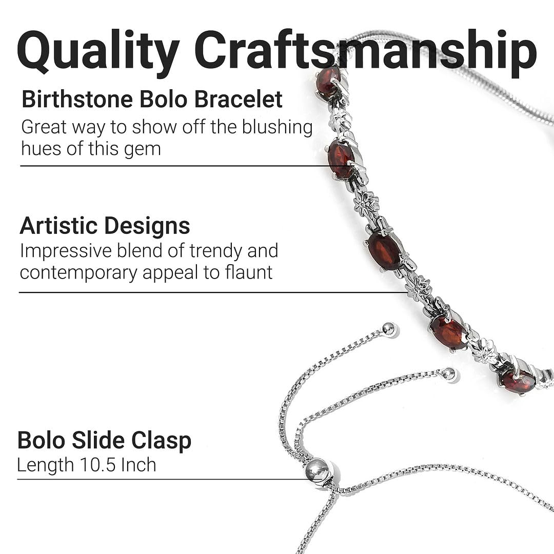 Birthstone Bracelets for Women - Adjustable Charm Bolo Bracelet, Gemstone Jewelry for Engagement, Anniversary, Wedding & Birthday Gifts | Perfect for Everyday Wear, Special Occasions & Meaningful Gifting
