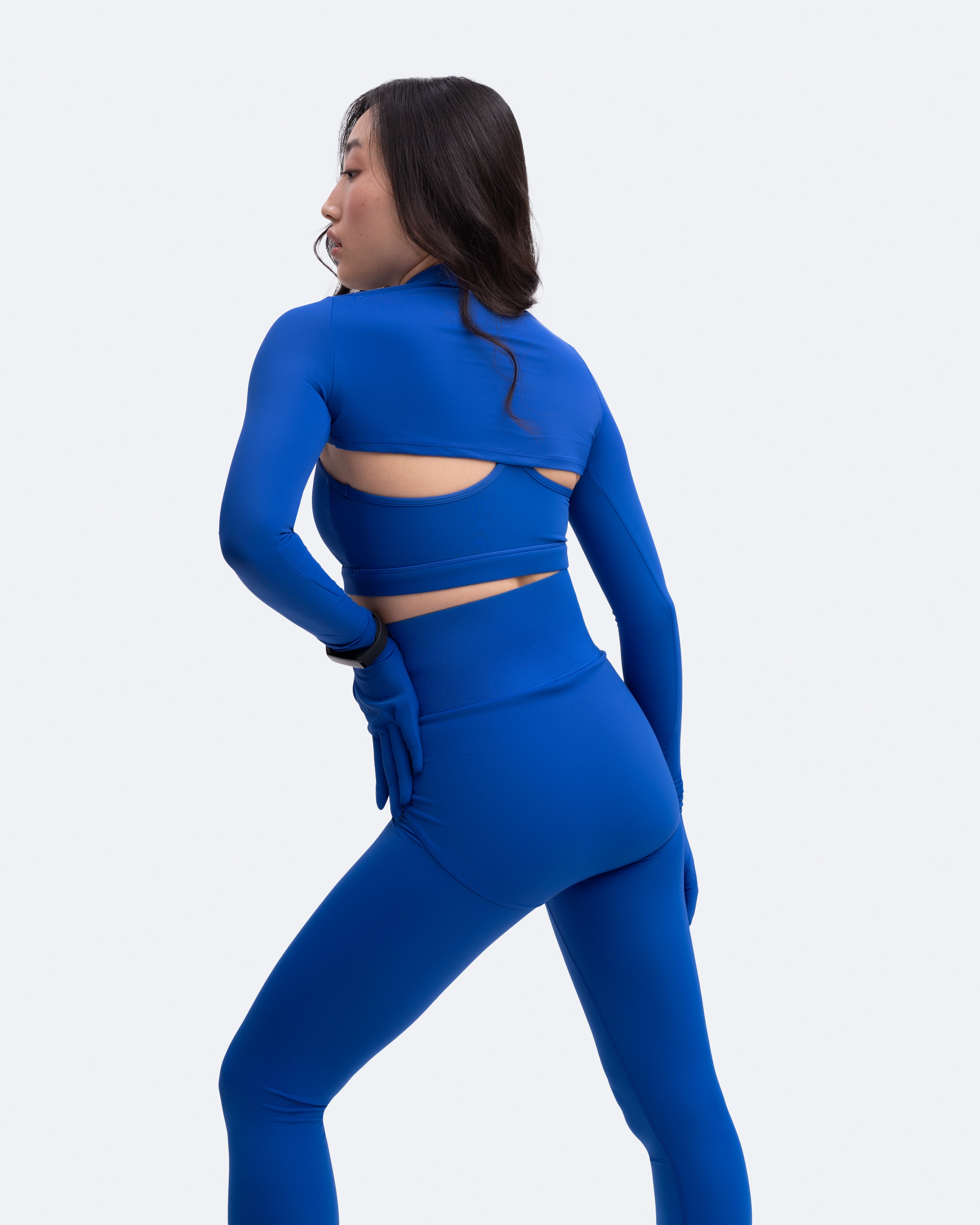 Women's Glove Sleeve Crop Top - Fashionable Short Sleeve Bodycon Shirt for Casual Wear, Gym & Street Style