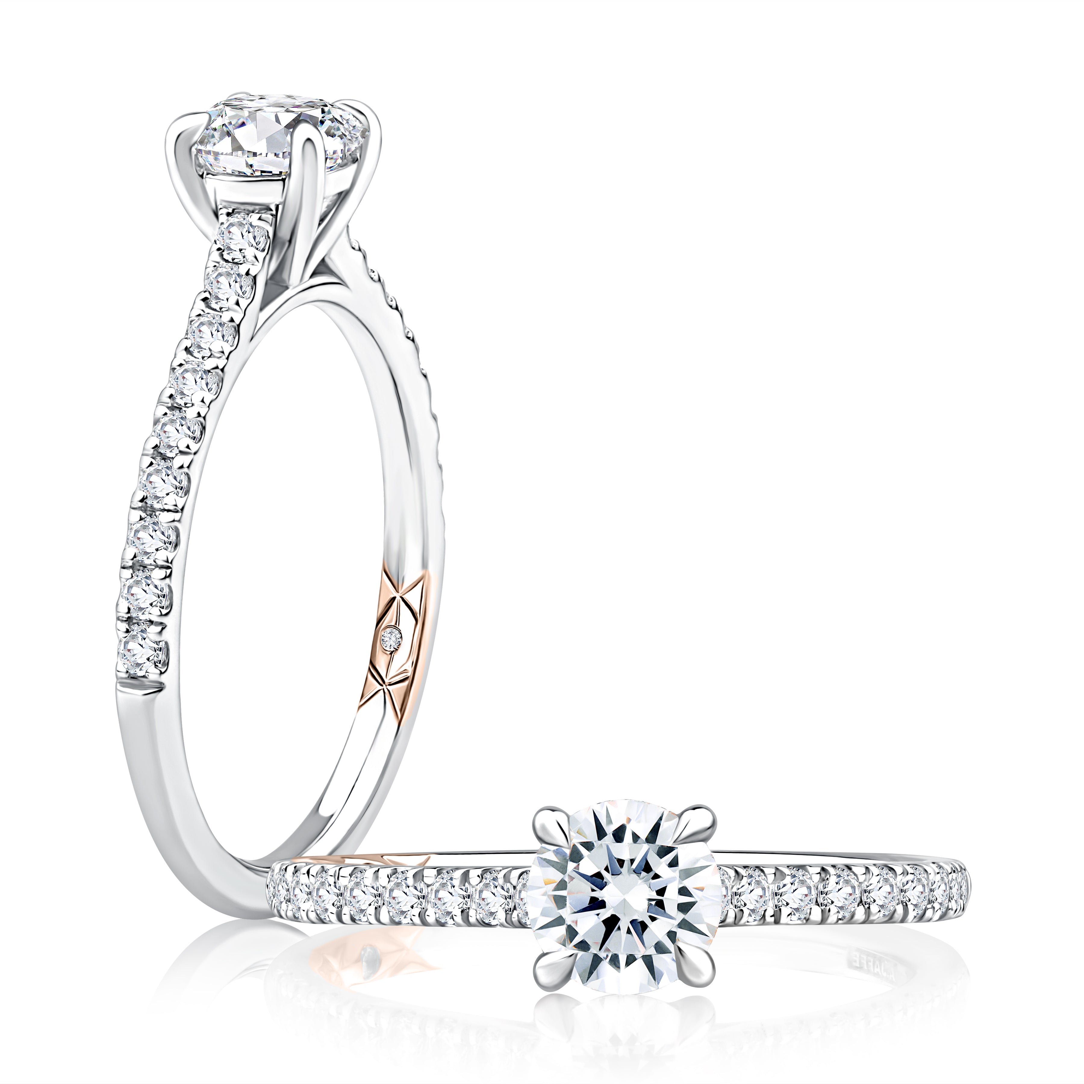 Exquisite Round Cut Diamond Engagement Ring with True Pavé Diamond Band - Perfect for Proposals, Anniversaries & Special Occasions