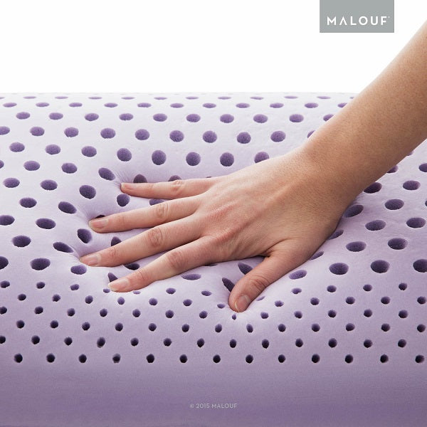Malouf Zoned Dough Lavender Pillow - Memory Foam Neck Support for Side & Back Sleepers - Perfect for Home, Office & Travel Use