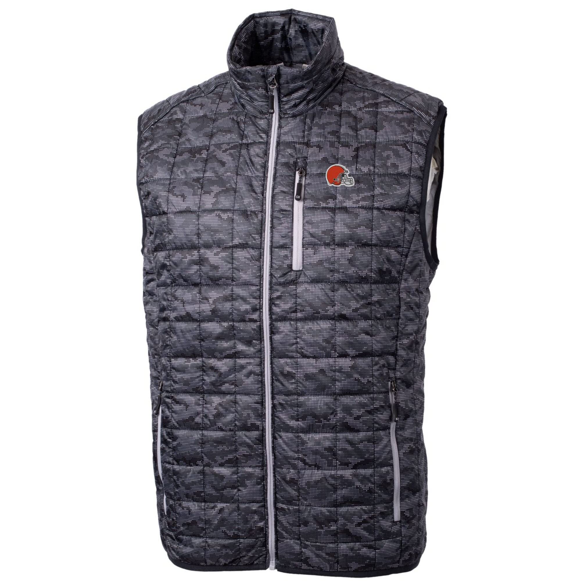 Cutter & Buck Men's NFL Rainier Printed Full-Zip Puffer Vest - Lightweight Insulated Jacket for Football Fans - Perfect for Tailgating, Outdoor Sports & Cold Weather