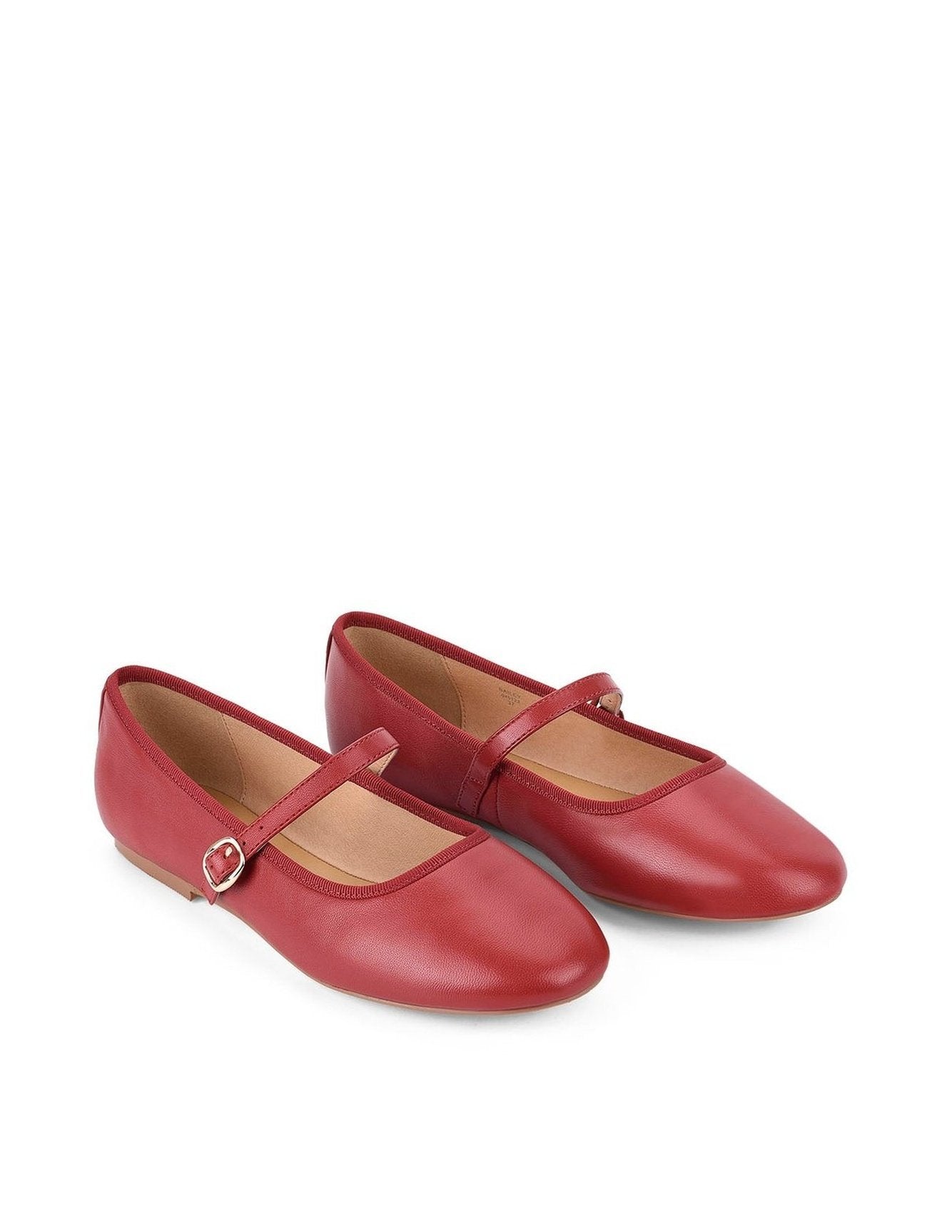 Bailey Flats Red Leather Women's Shoes - Comfortable & Stylish for Casual Wear, Office, and Everyday Outfits