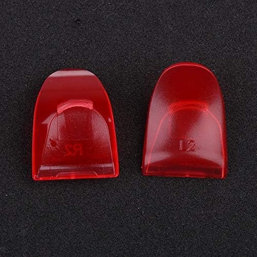PS4 Controller L2 R2 Trigger Button Extenders - Compatible with PS4, PS4 Slim & PS4 Pro - Clear Red Gaming Accessory for Enhanced Grip & Comfort - Perfect for FPS, Racing & Action Games