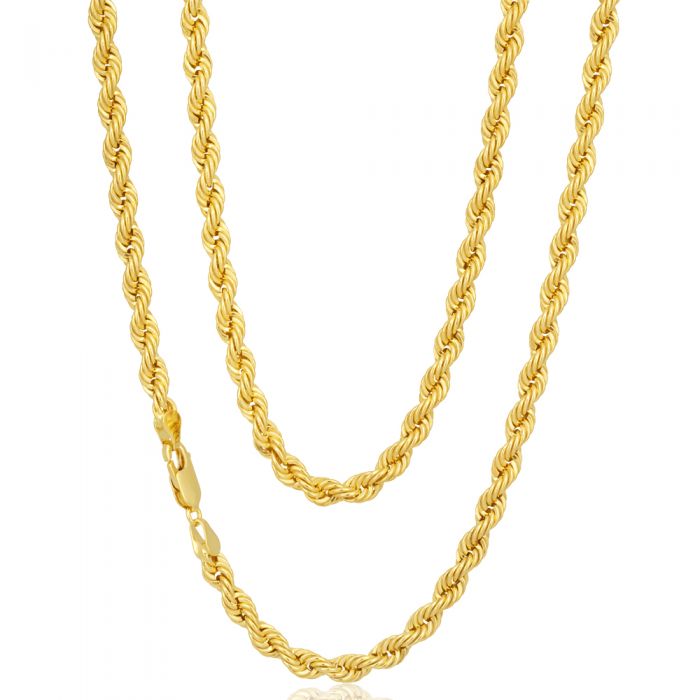 9ct Gold Filled Rope Chain Necklace - 50cm Length, 80 Gauge Thickness - Elegant Jewelry for Women, Perfect for Layering, Gift Giving & Everyday Wear