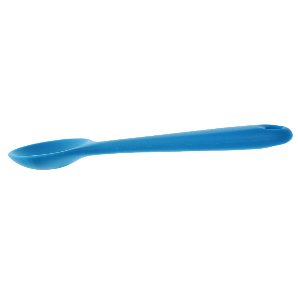 Fityle Creative Silicone Small Spoon Tablespoon Soup Ladle - Durable Kitchen Utensil for Cooking, Baking & Serving - Perfect for Soups, Sauces, Ice Cream & Baby Food - Blue