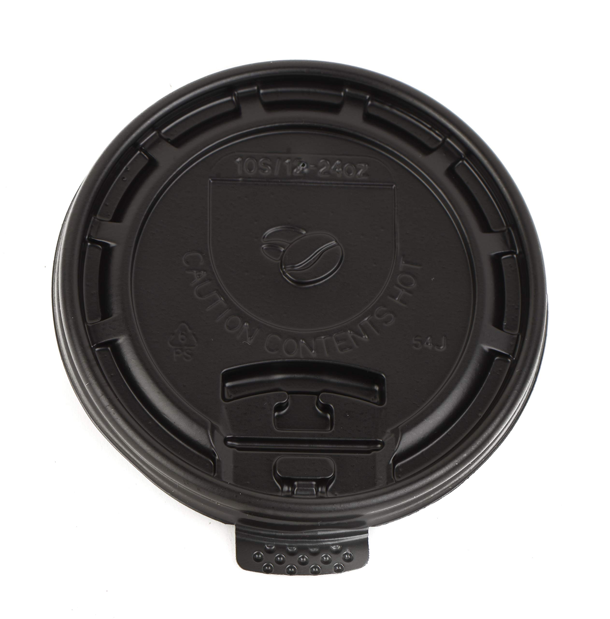 750 Pack Black Flat Tear Back Lids for Hot Coffee Cups - Universal Size Fits 10oz, 12oz, 16oz, 20oz Disposable Paper Cups - Standard 90mm Coffee Cup Lids for Coffee Shops, Offices, and Takeout Restaurants