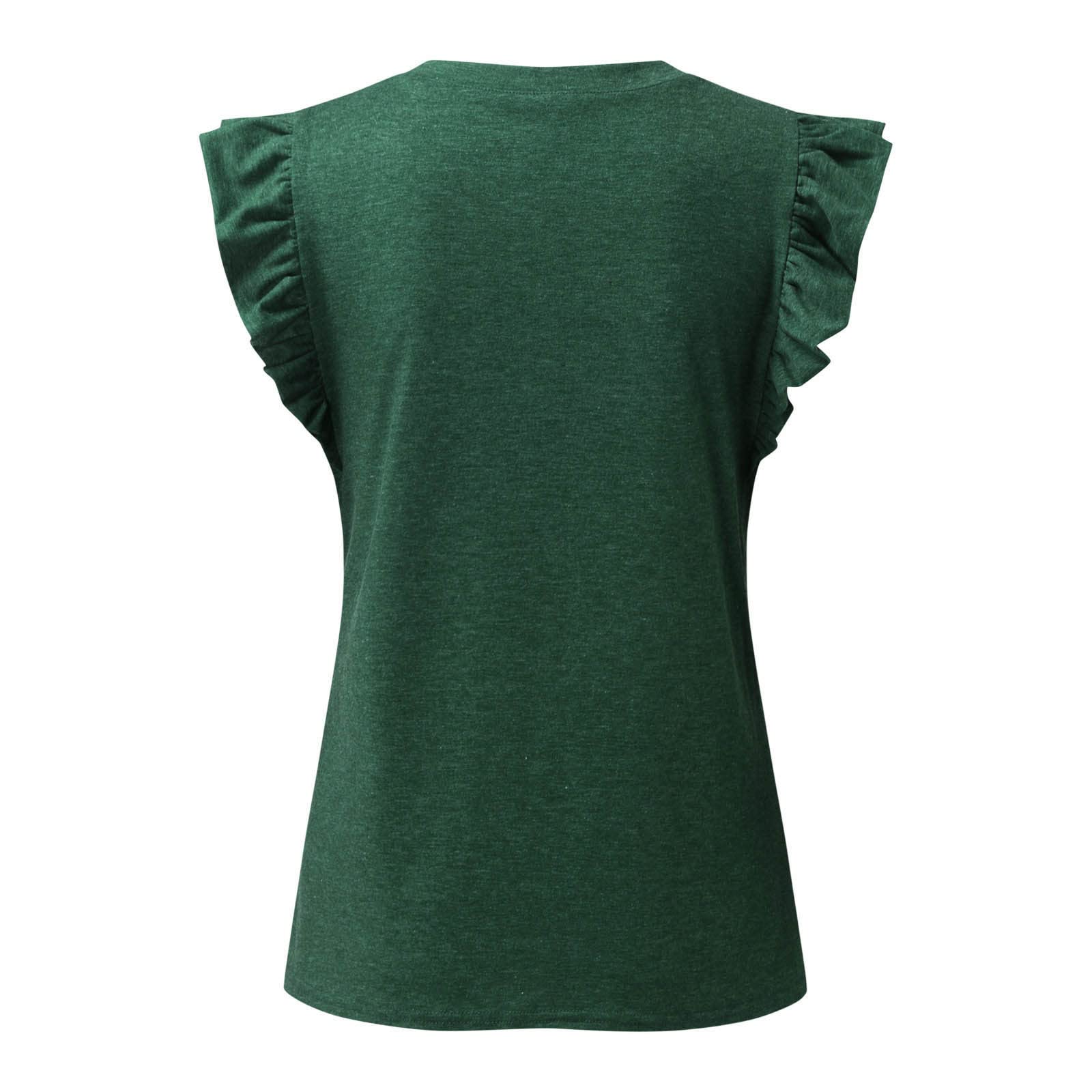 Women's White Long Sleeve T-Shirt | Summer Ruffle Short Sleeve Casual Crew Neck Top | Perfect for Everyday Wear, Office & Date Nights