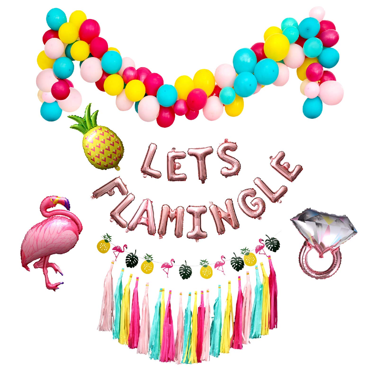 Flamingo Bachelorette Party Decorations Kit | Pink Flamingo Party Supplies for Birthday & Bridal Showers | Final Flamingle Bachelorette Decorations (Let's Flamingle) - Perfect for Tropical Themed Parties, Girls Night Out & Bachelorette Celebrations