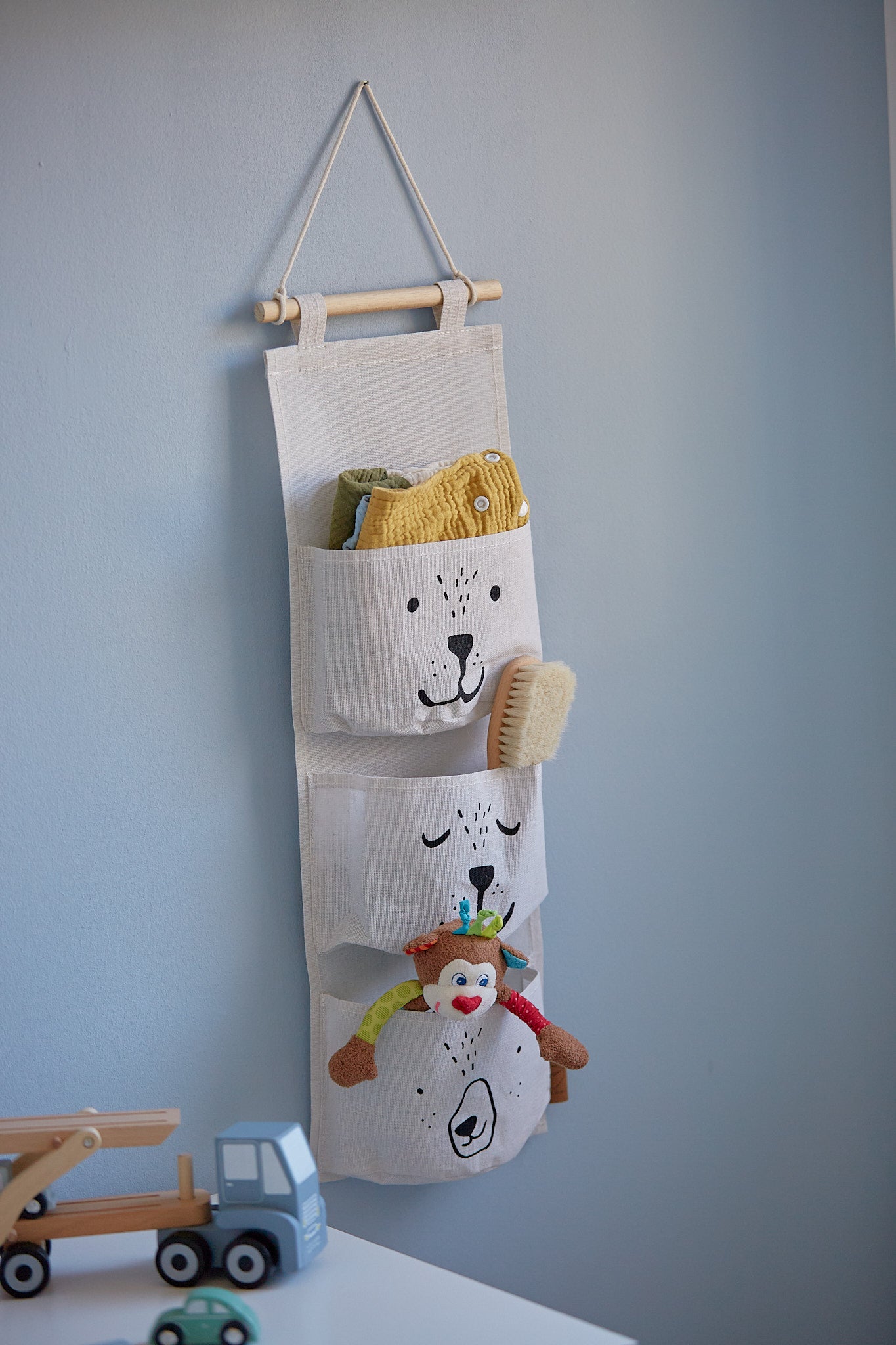 Kids Hanging Organizer with 3 Pockets - Space Saving Closet Storage for Toys, Books & Clothes | Perfect for Bedrooms, Dorms & Playrooms