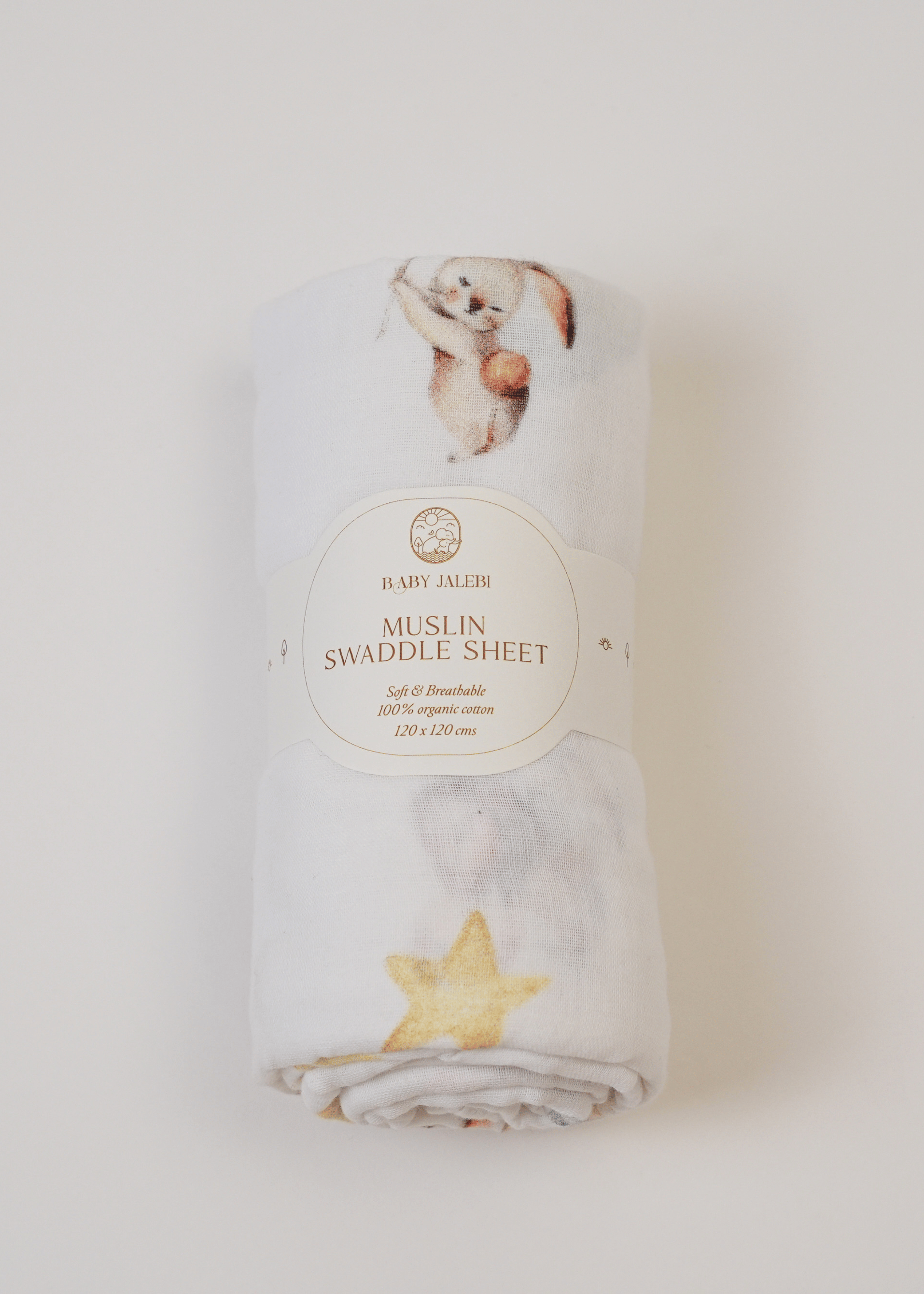 Organic Muslin Swaddle Blanket Set - Soft Breathable Baby Swaddles for Newborns | Perfect for Sleeping, Swaddling & Nursing - 3 Pack Cloud Design