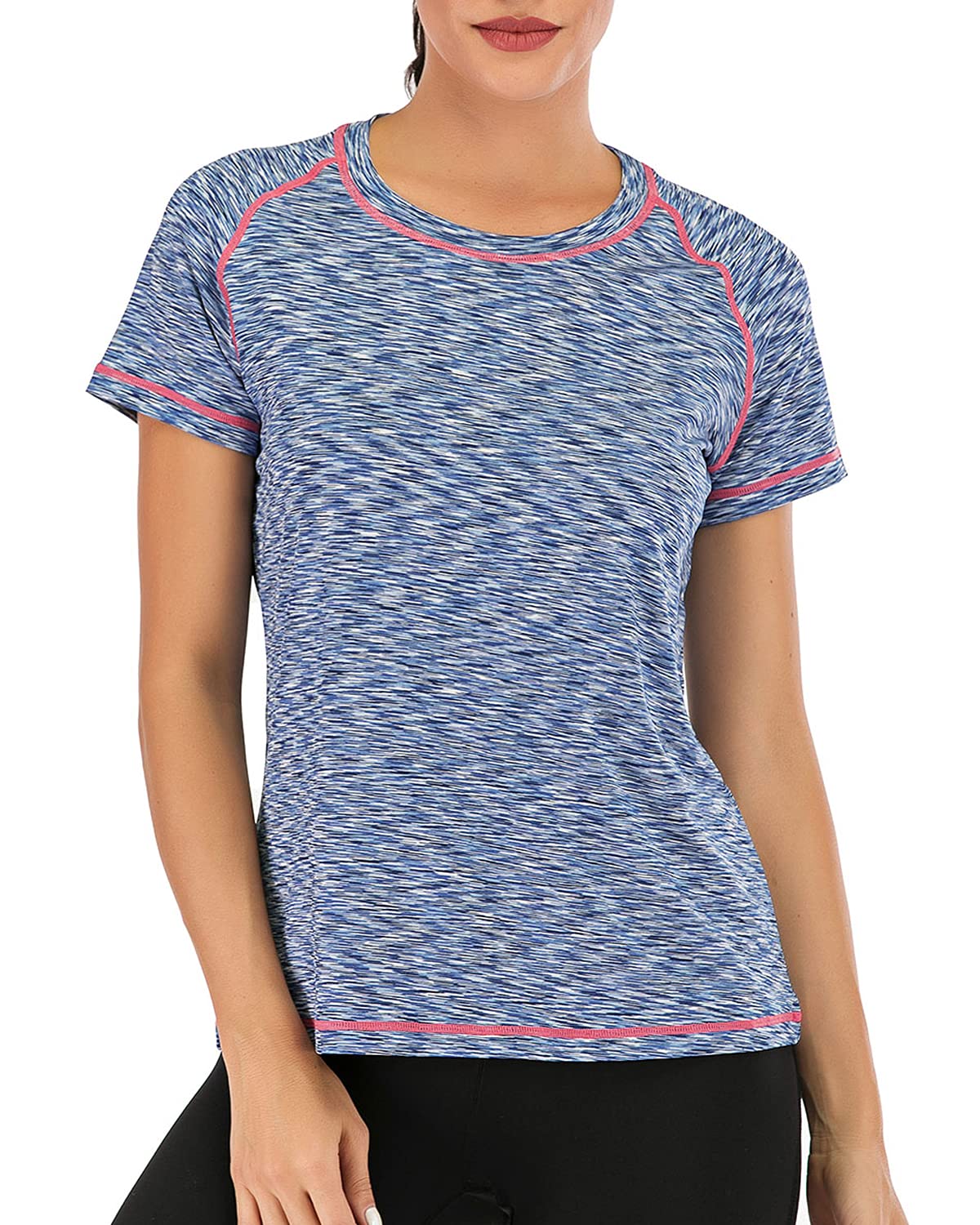 Quick Dry Women's Short Sleeve Athletic T-Shirts - Moisture Wicking Workout Shirts for Running, Yoga & Gym - Comfortable Fitness Tops for Active Lifestyles