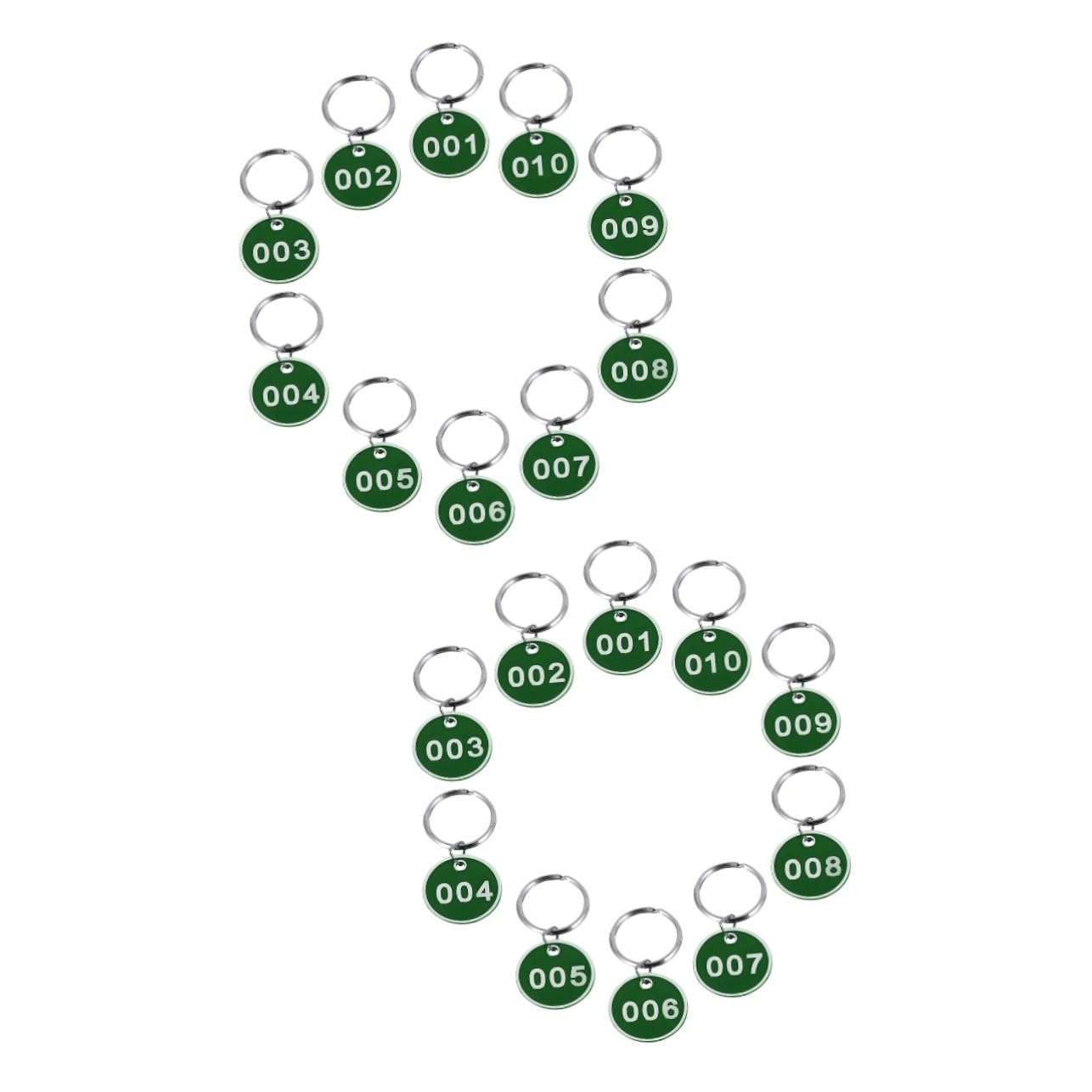VALICLUD 2 Pack Metal Keychain ID Tags with Numbered Rings (1-10) - Durable Luggage Key Tags for Travel, Backpacks & Pet Collars - Perfect for Organization & Identification