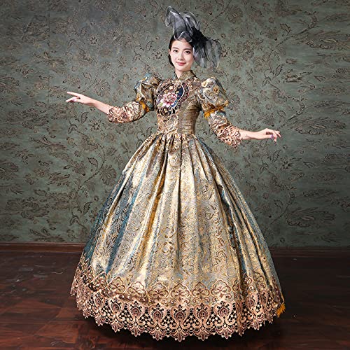 Victorian Renaissance Queen Dress for Women - Elegant Long Rococo Masquerade Ball Gown | Perfect for Costume Parties, Halloween, Cosplay & Historical Reenactments