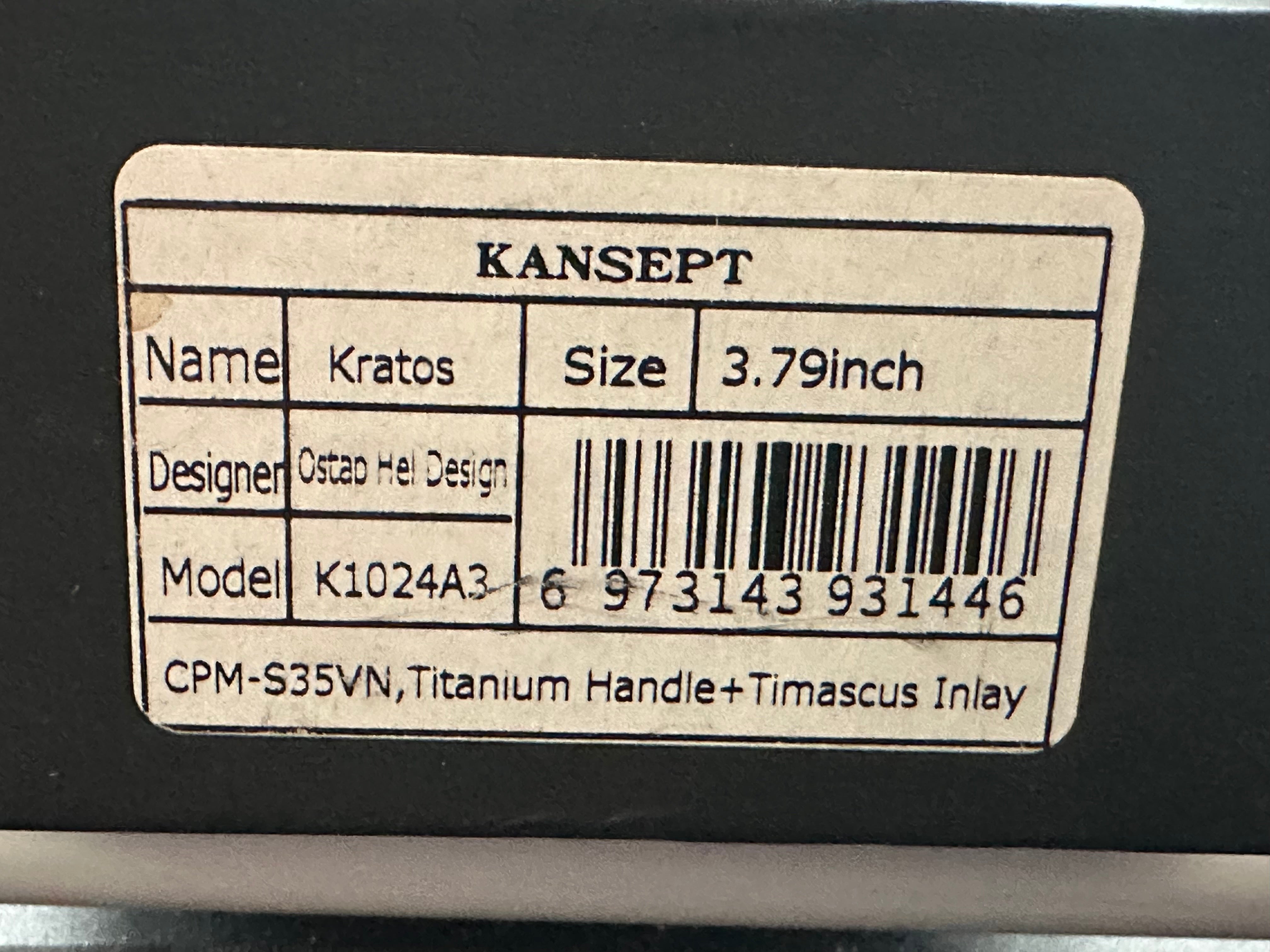 Premium Kansept Kratos Frame Lock Folding Knife - 3.75