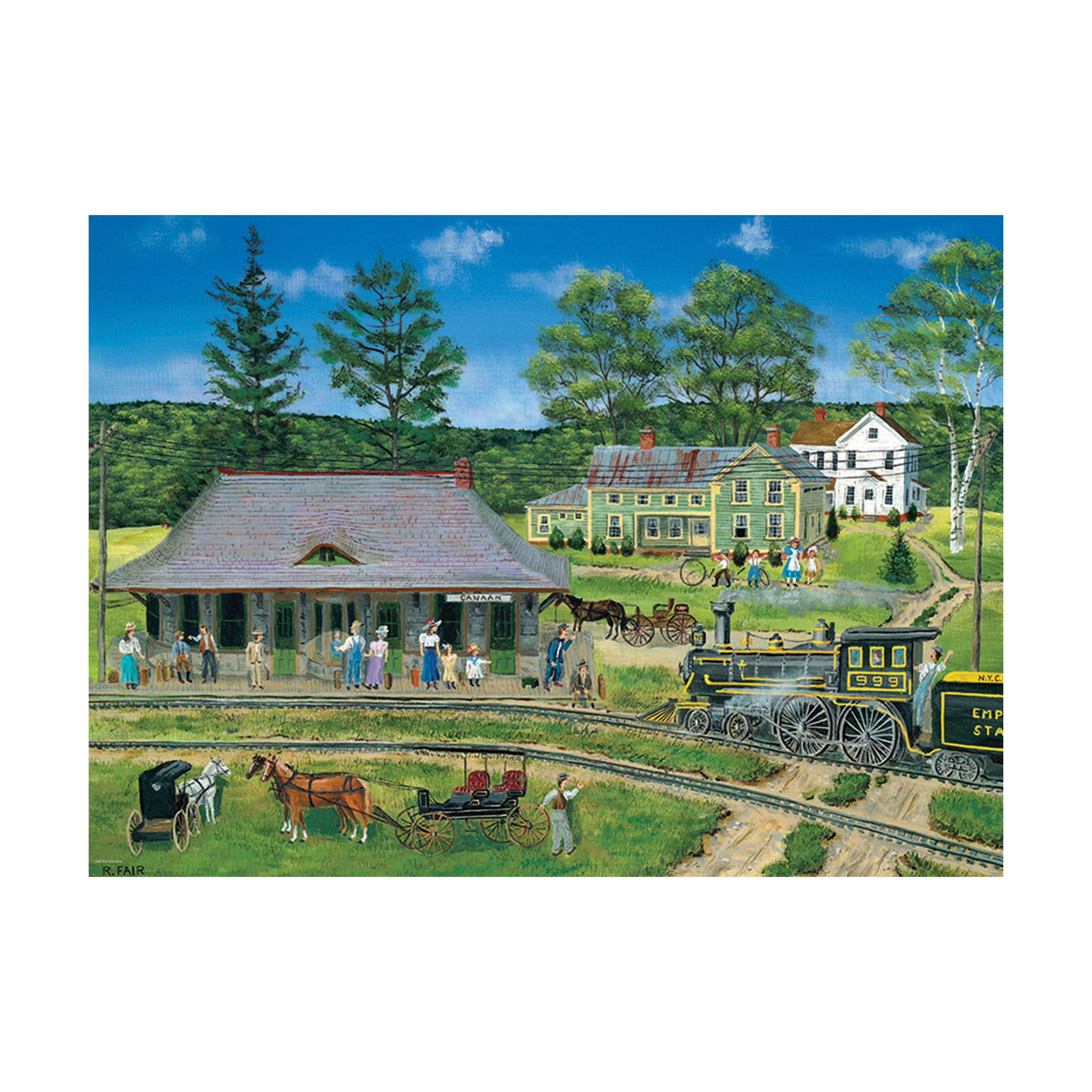 Bob Fair Canaan Station XL Jigsaw Puzzle 300 Pieces - Challenging Adult Puzzle for Relaxation & Home Decor