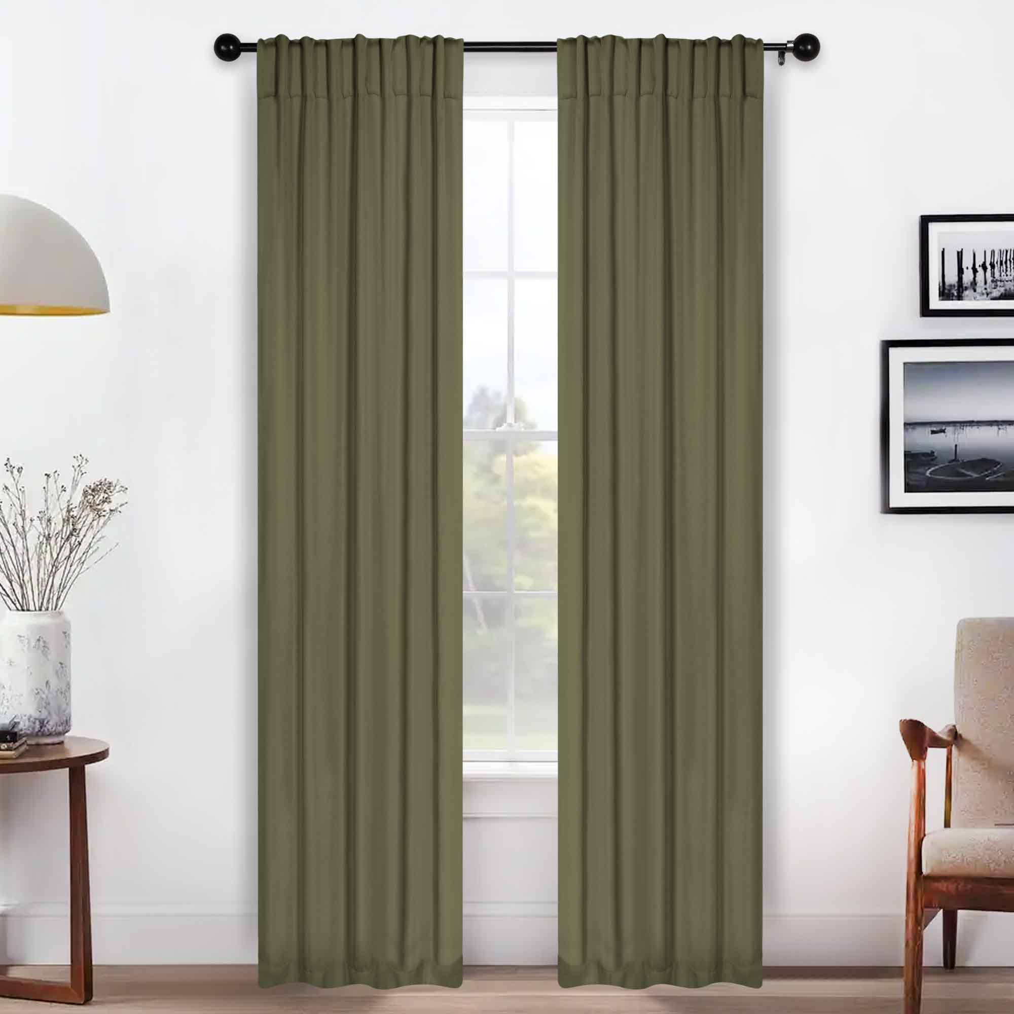 Blackout Curtains for Bedroom - Solid Room Darkening Back Tabs Window Drapes, Set of 2 Panels - Perfect for Nursery, Home Theater & Light Sleepers