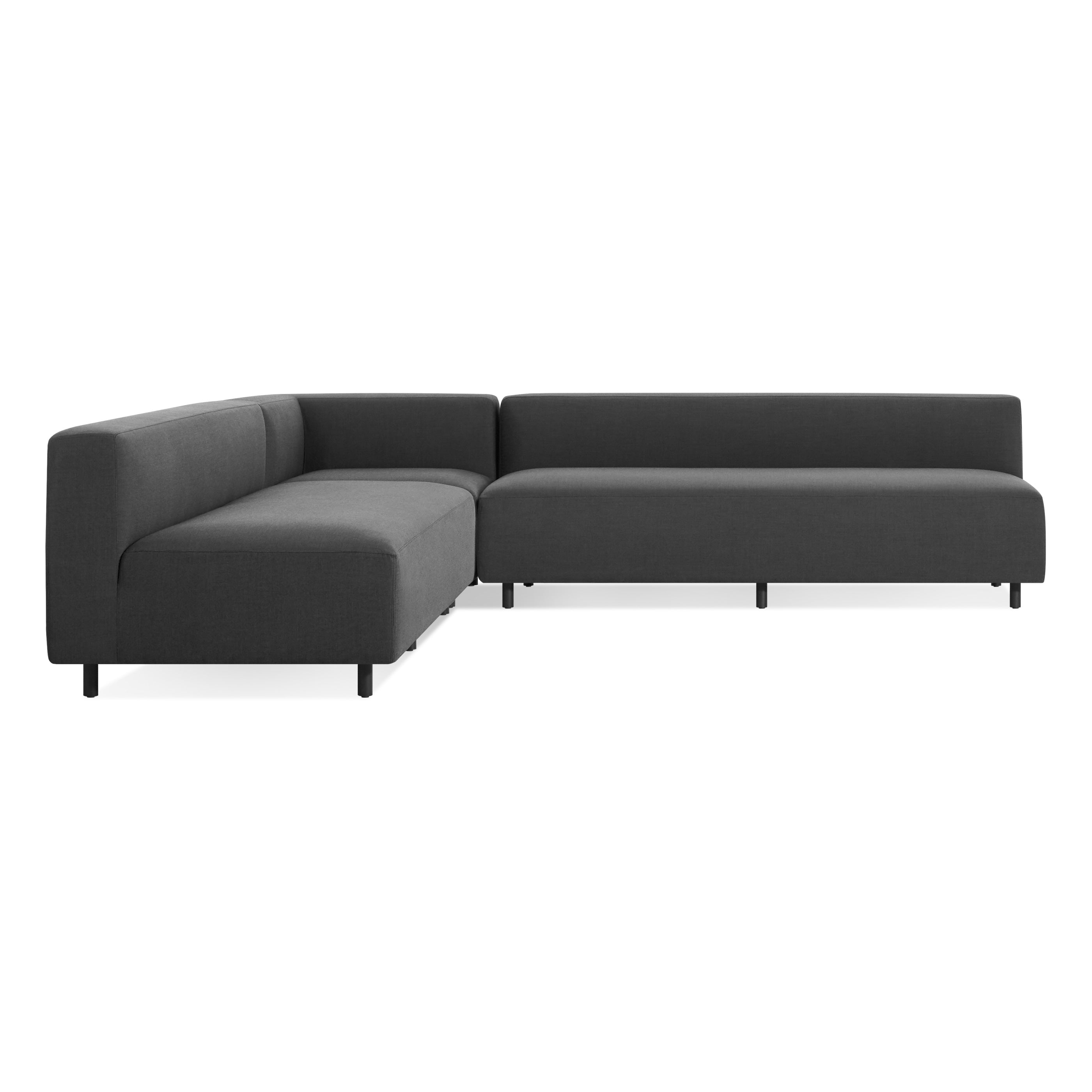 9 Yard Outdoor Armless L Sectional Sofa Set - Waterproof Patio Furniture for Backyard, Poolside & Garden - Modern All-Weather Wicker Conversation Set with Cushions