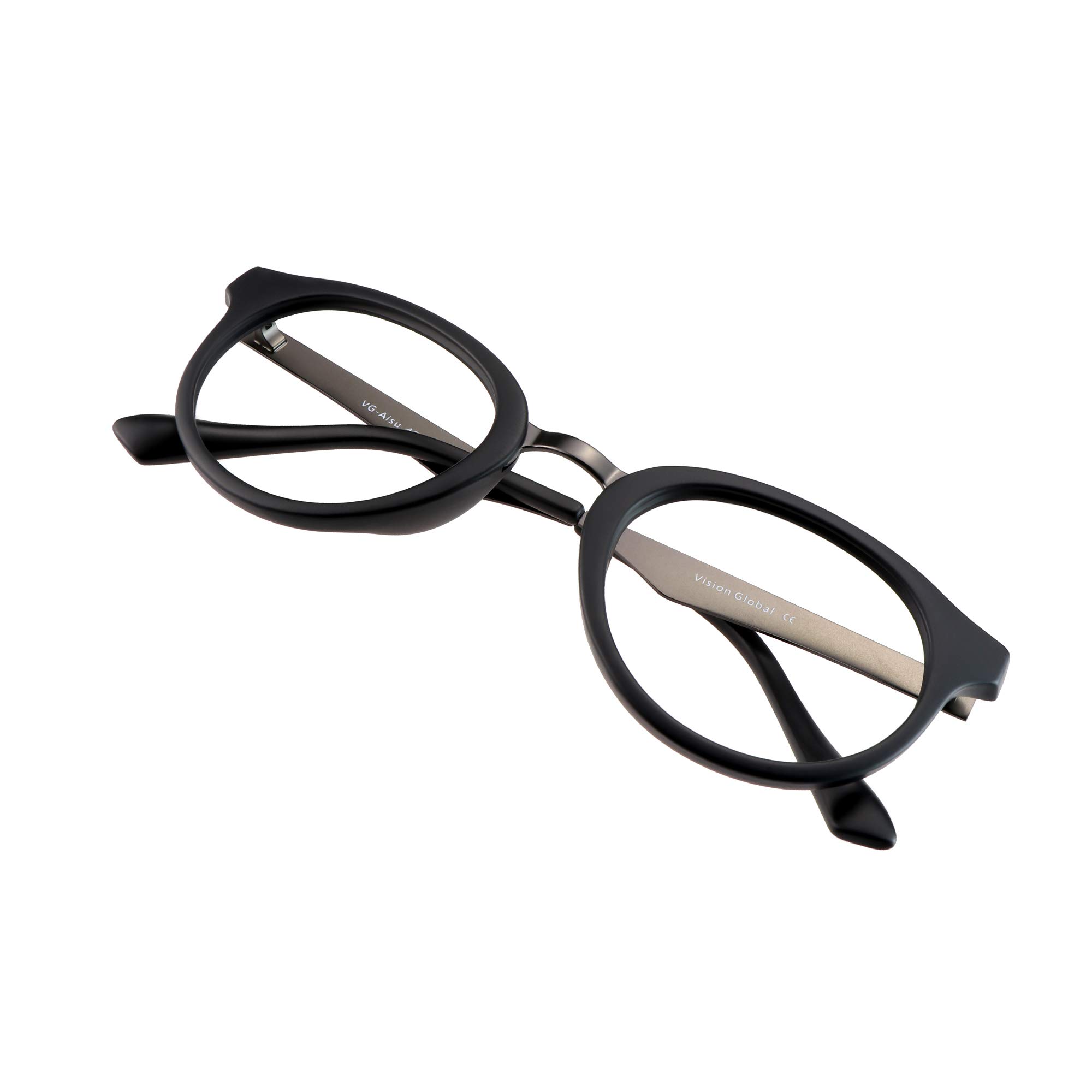 VisionGlobal Blue Light Blocking Glasses for Women & Men - Anti Eye Strain Computer Glasses with Oval Frame (1.25 Magnification, Black) - Perfect for Office Work, Gaming & Screen Time