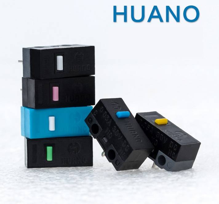 Huano Micro Switches (2 Pack) - Durable High Precision Micro Switches for Gaming Mouse, Keyboard, Arcade Buttons & DIY Electronics Projects - Perfect for PC Gaming, Mechanical Keyboards & Arcade Machine Repair