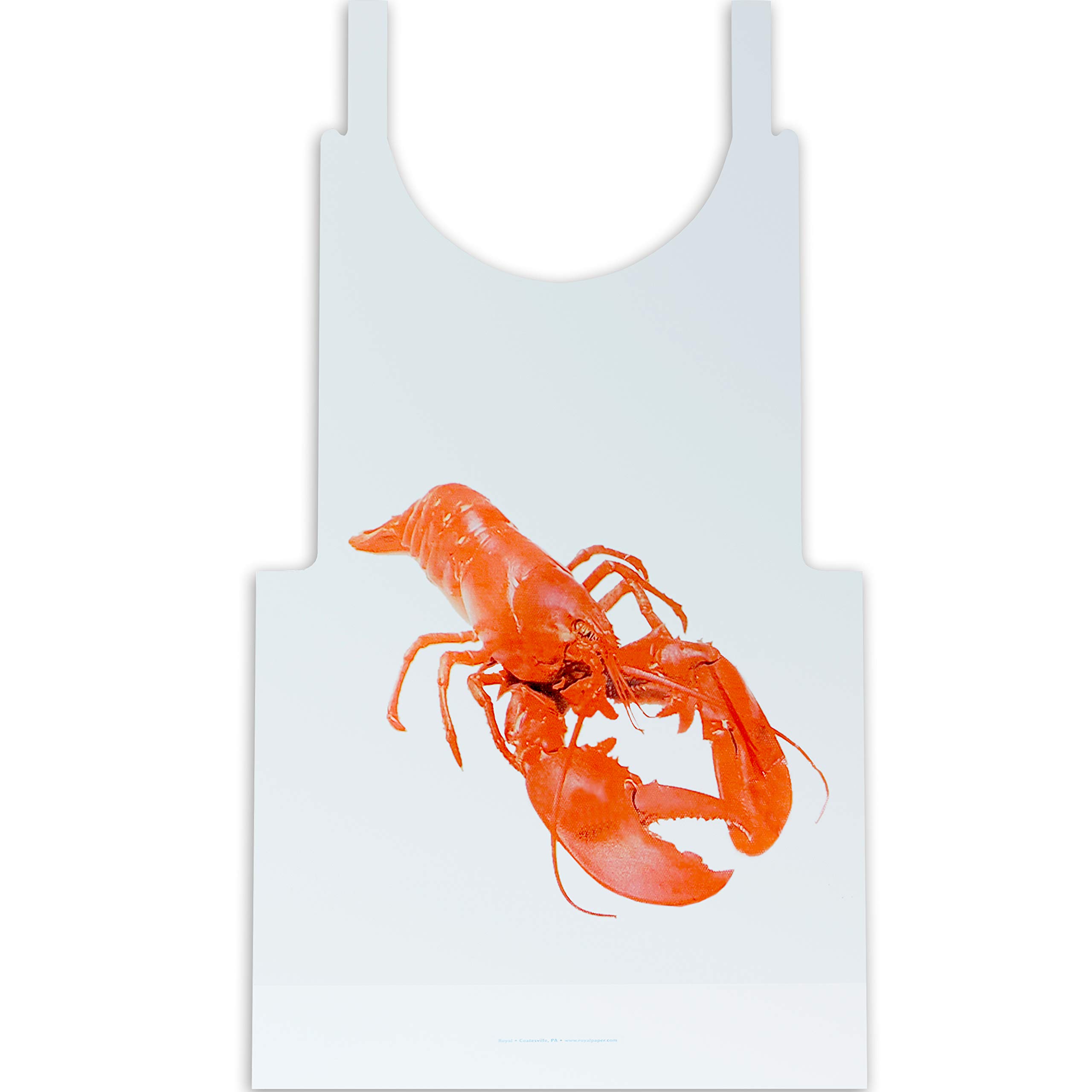 Avant Grub Heavy Duty Lobster Bibs 25 Pack - Large Disposable Plastic Tie-Back Bibs for Adults | Perfect for Seafood Dining, Crab Feasts & Messy Meals