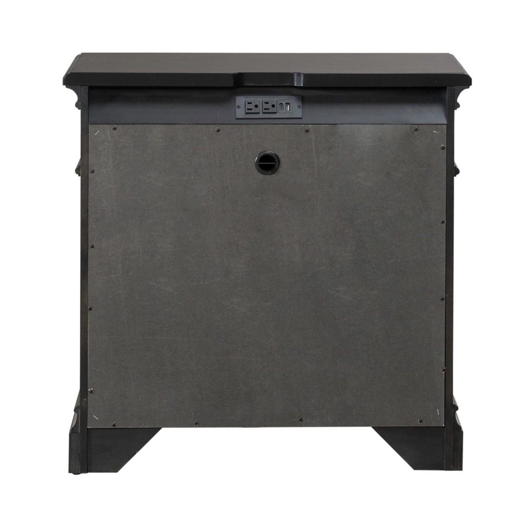 Modern Nightstand with USB Ports - Arden Road Bedside Table for Bedroom, Living Room & Dorm - Compact End Table with Storage Shelf & Drawer for Small Spaces