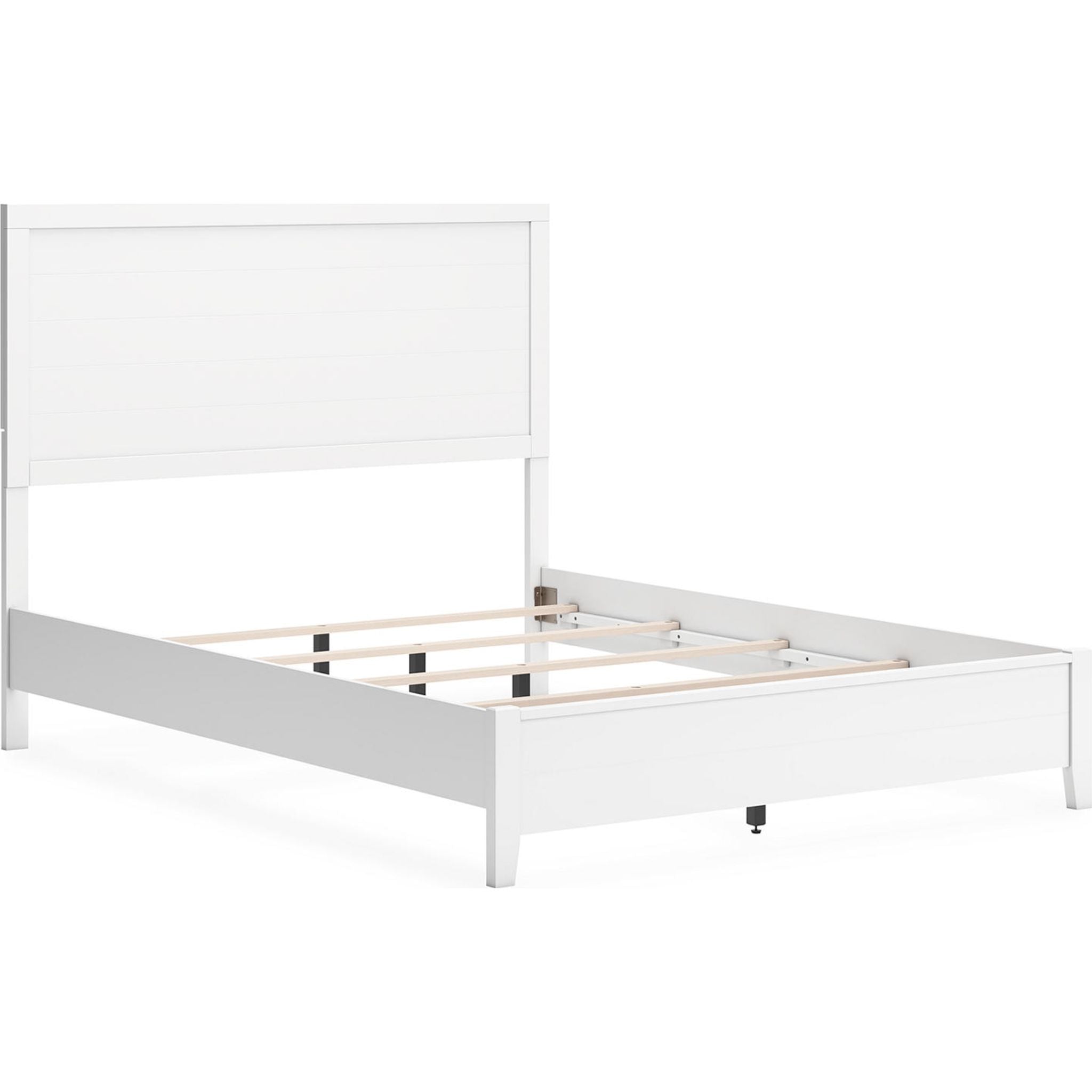 Binterglen 6-Piece Queen Size Bedroom Furniture Set - White Wooden Bed Frame with Nightstands & Dresser for Modern Master Bedroom Decor
