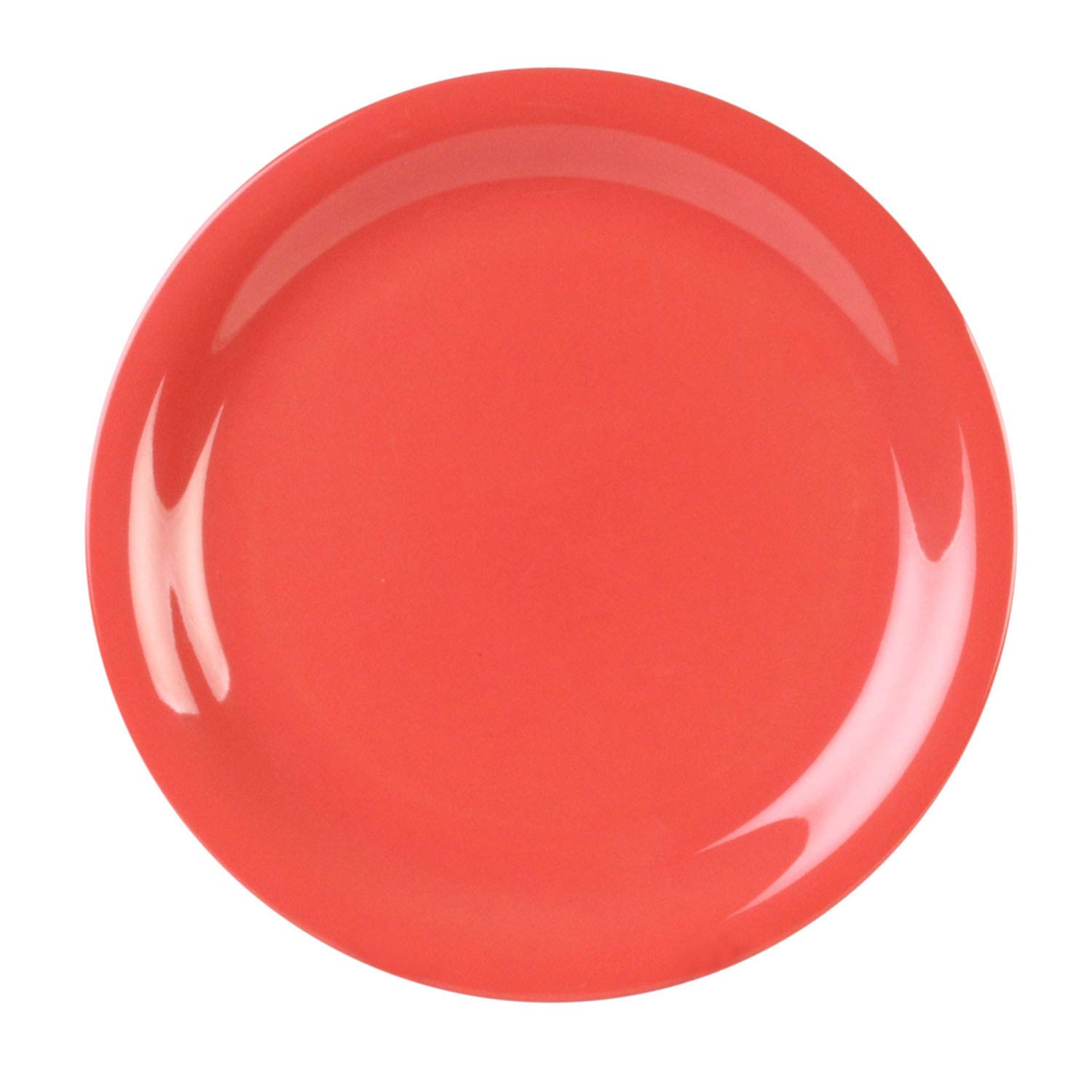 Vibrant Orange Melamine Dinnerware Set - 7.25 Inch Narrow Rim Round Plates (12-Pack) | Durable & Lightweight for Outdoor Dining, Picnics, Camping, and Everyday Use