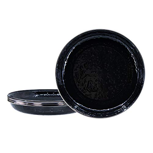 Premium Solid Black Pasta Plates - Set of 4 (10-Inch) for Italian Dining & Elegant Dinner Parties - Perfect for Restaurants, Home Entertaining & Gift Giving