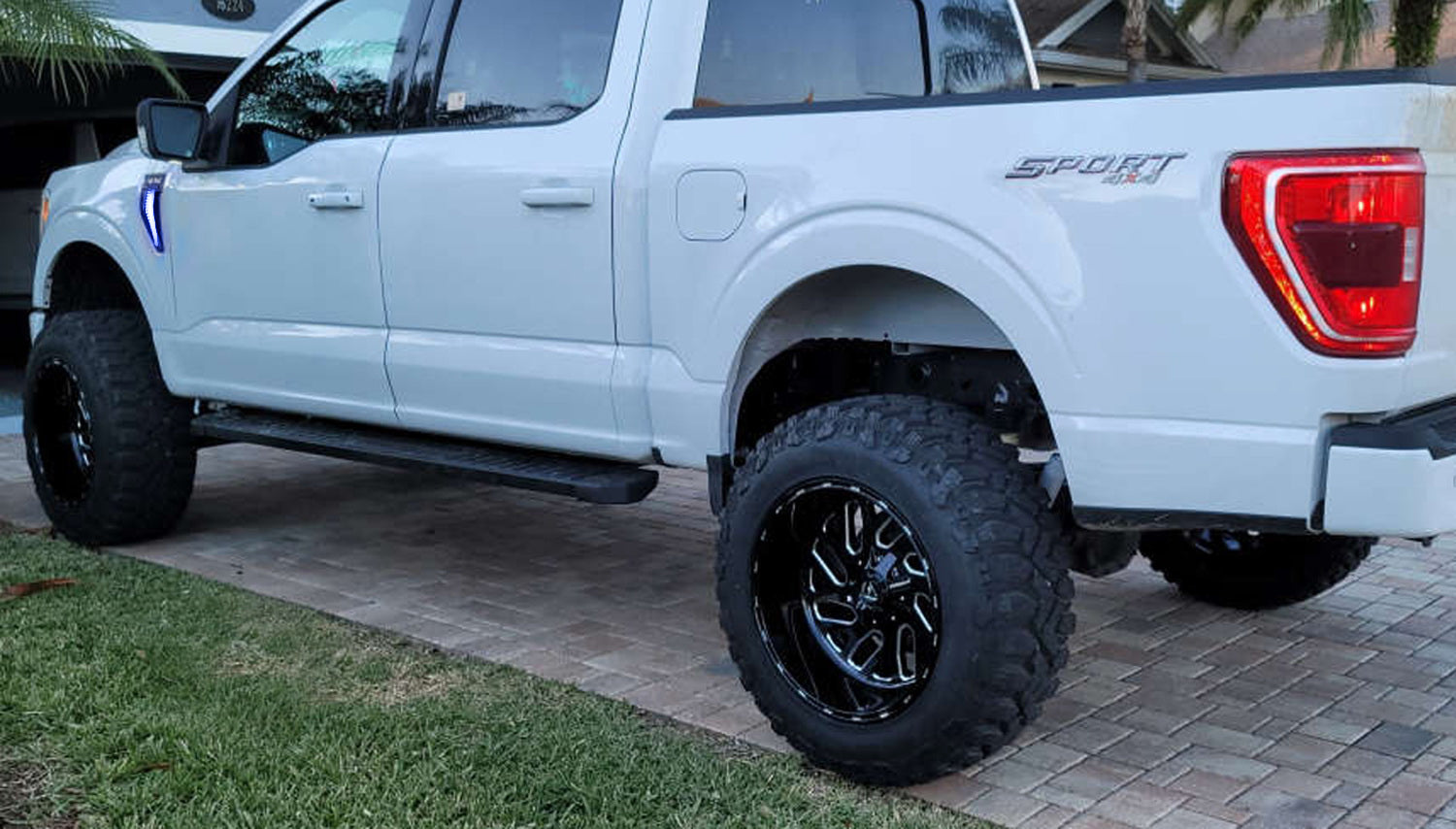 Blue LED Background Illumination Lighting Kit for 2021-2023 Ford F150 Side Fender Emblem - Waterproof Accent Lights for Night Driving & Custom Truck Decoration