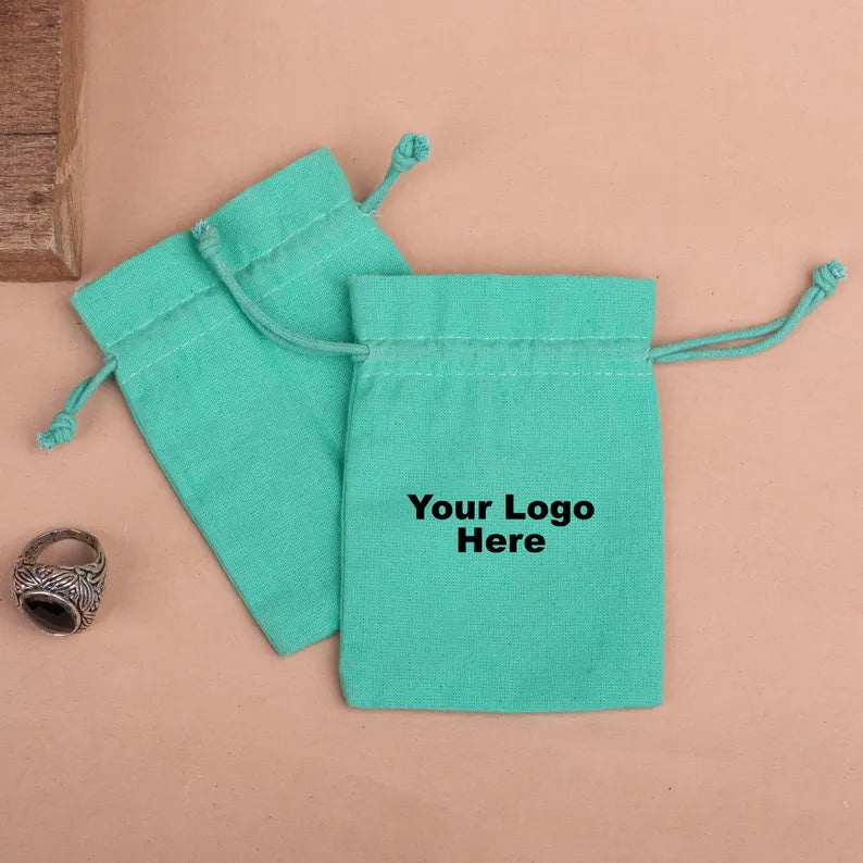 Handmade Turquoise Plain Pouches - Minimalist & Durable for Jewelry, Gifts & Travel Accessories | Perfect for Organizing Small Items, Party Favors & DIY Crafts